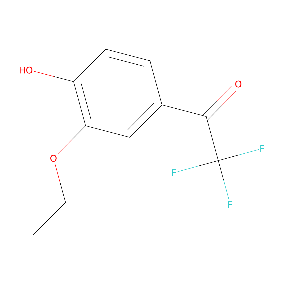 1-(3-Ethoxy-4-hydroxyphenyl)-2,2,2-trifluoroethan-1-one molecular structure, CAS 1551094-24-6
