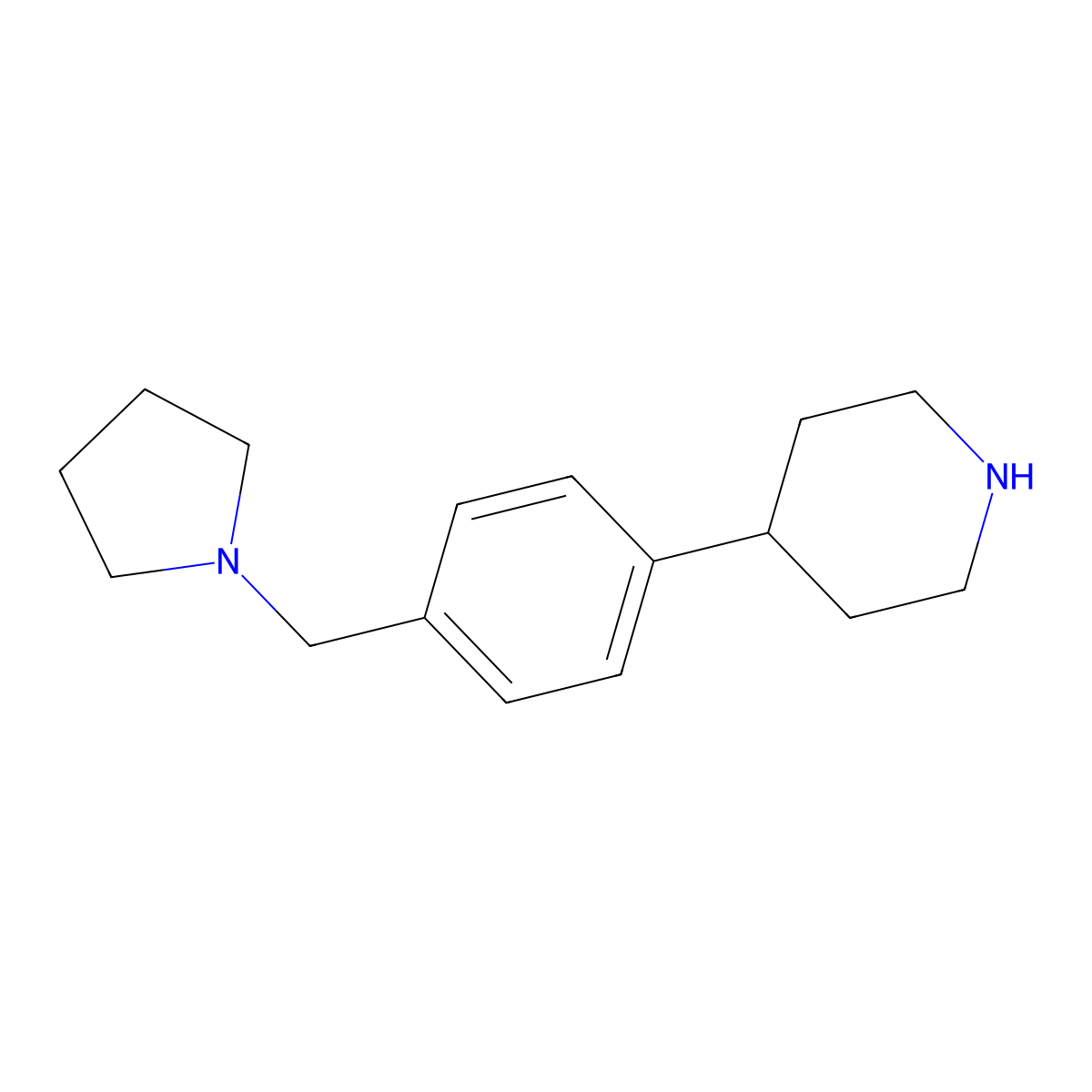 4-(4-(Pyrrolidin-1-ylmethyl)phenyl)piperidine molecular structure, CAS 1551096-54-8