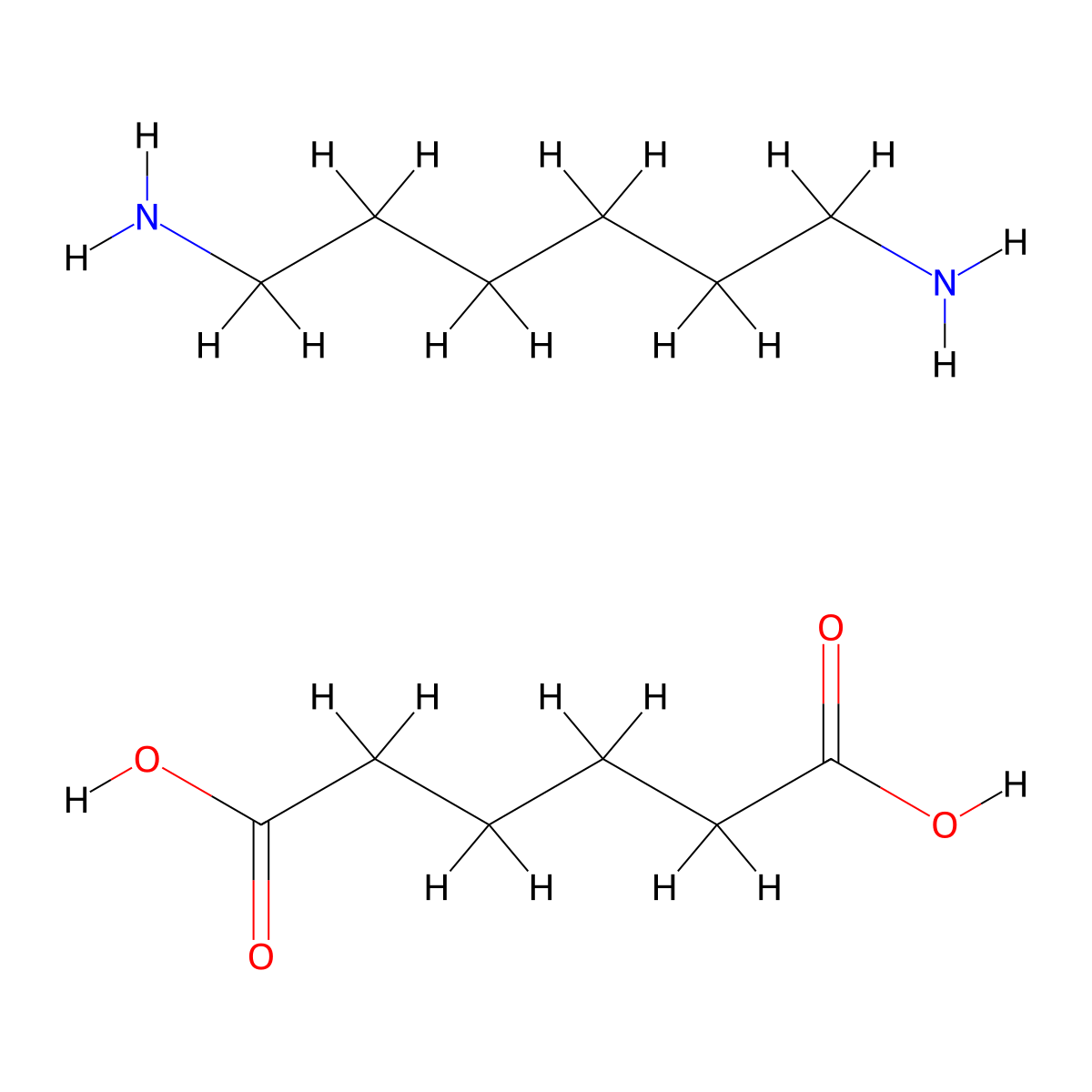 Hexamethylenediamine adipate molecular structure, CAS 15511-81-6