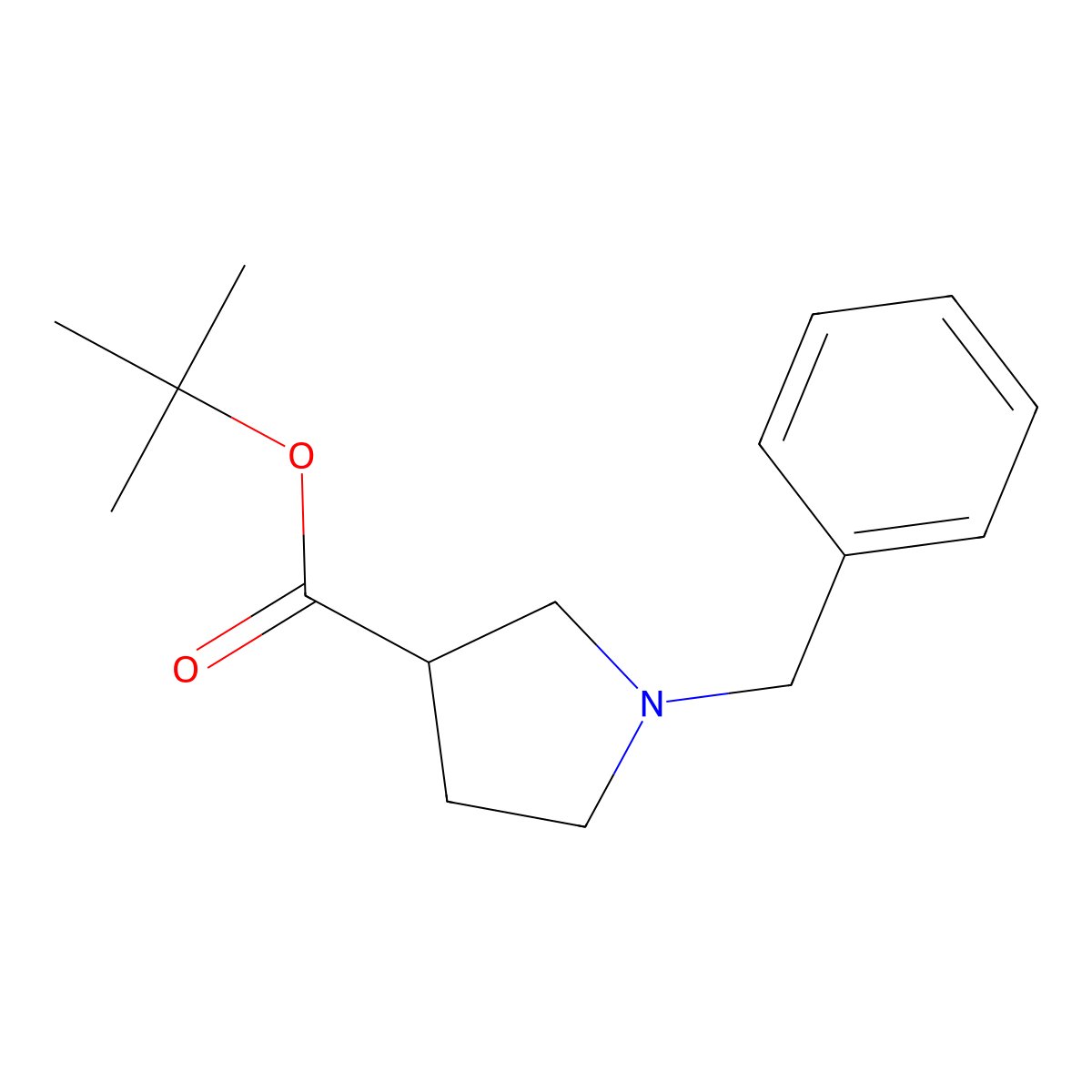 Tert-butyl 1-benzylpyrrolidine-3-carboxylate molecular structure, CAS 155110-03-5