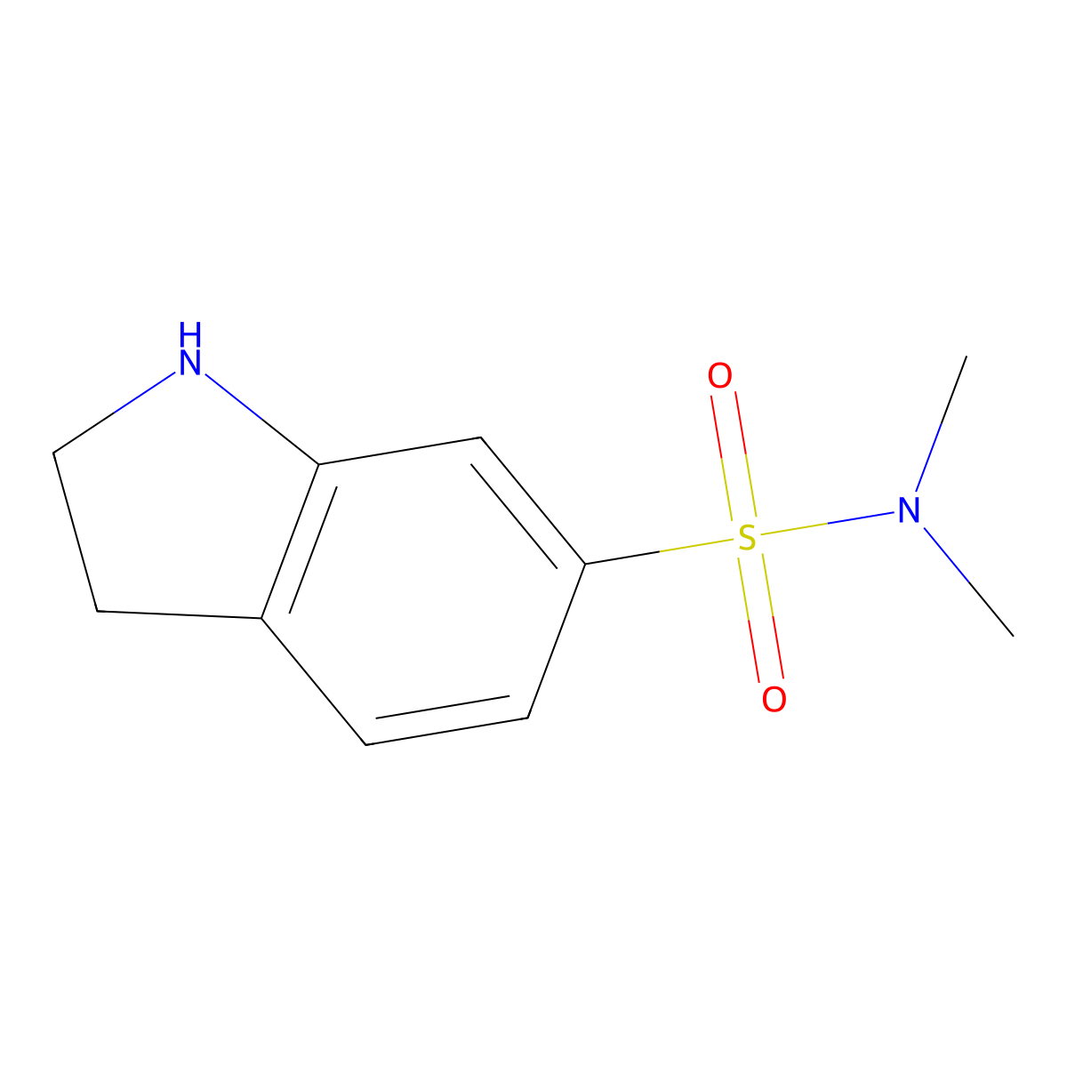 N,N-dimethyl-2,3-dihydro-1H-indole-6-sulfonamide molecular structure, CAS 155110-45-5