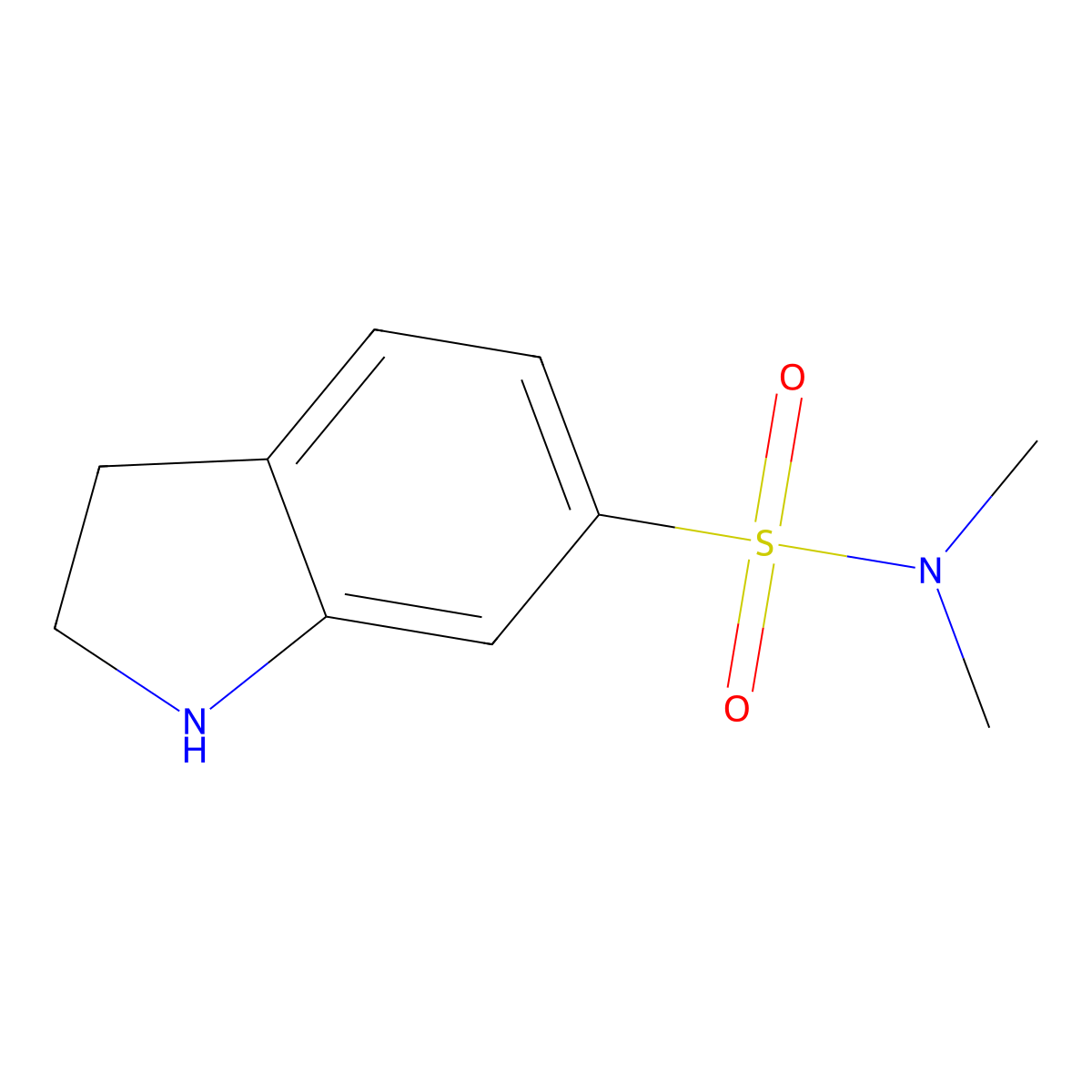 N,N-dimethyl-2,3-dihydro-1H-indole-6-sulfonamide molecular structure, CAS 155110-45-5