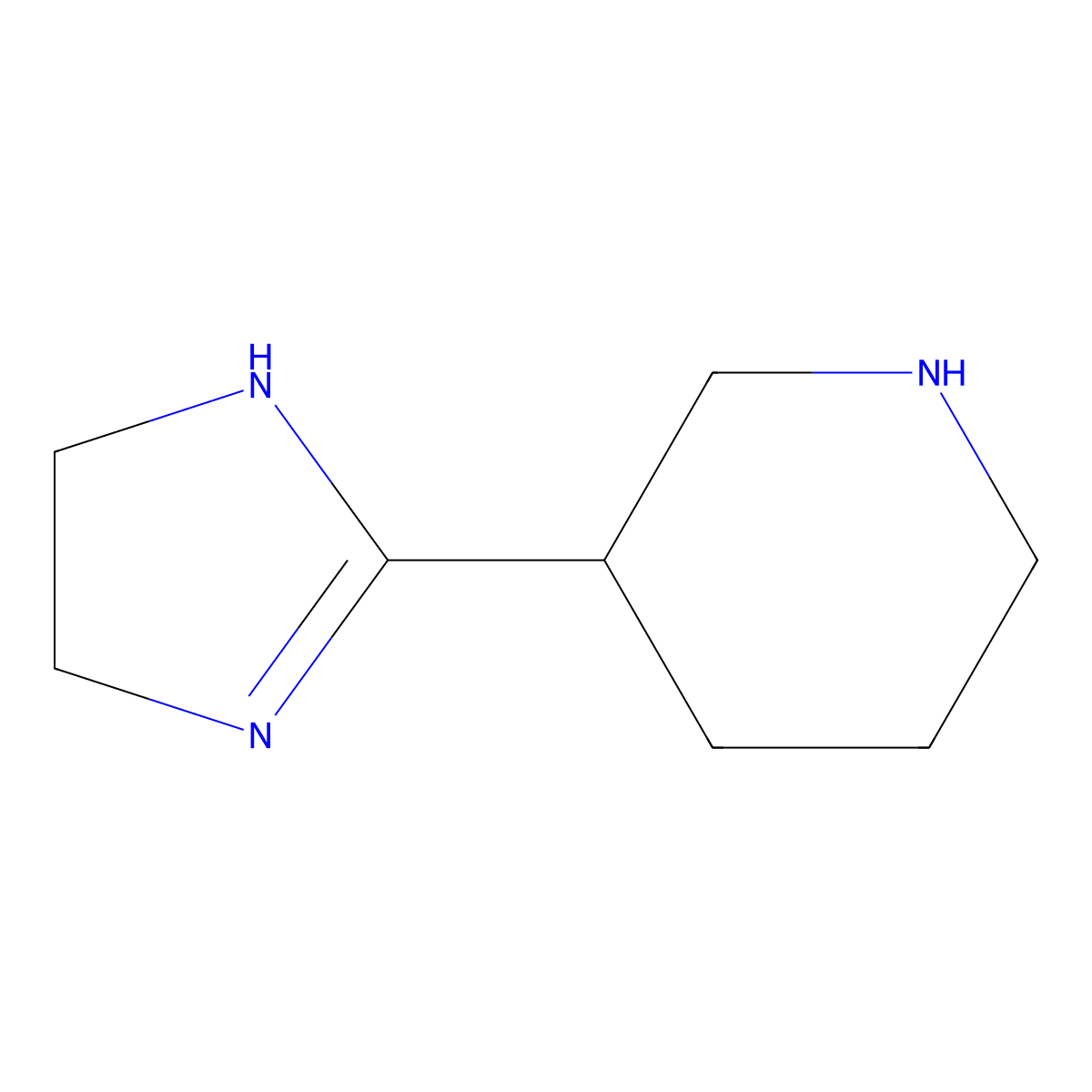 3-(4,5-Dihydro-1H-imidazol-2-yl)piperidine molecular structure, CAS 1551114-08-9