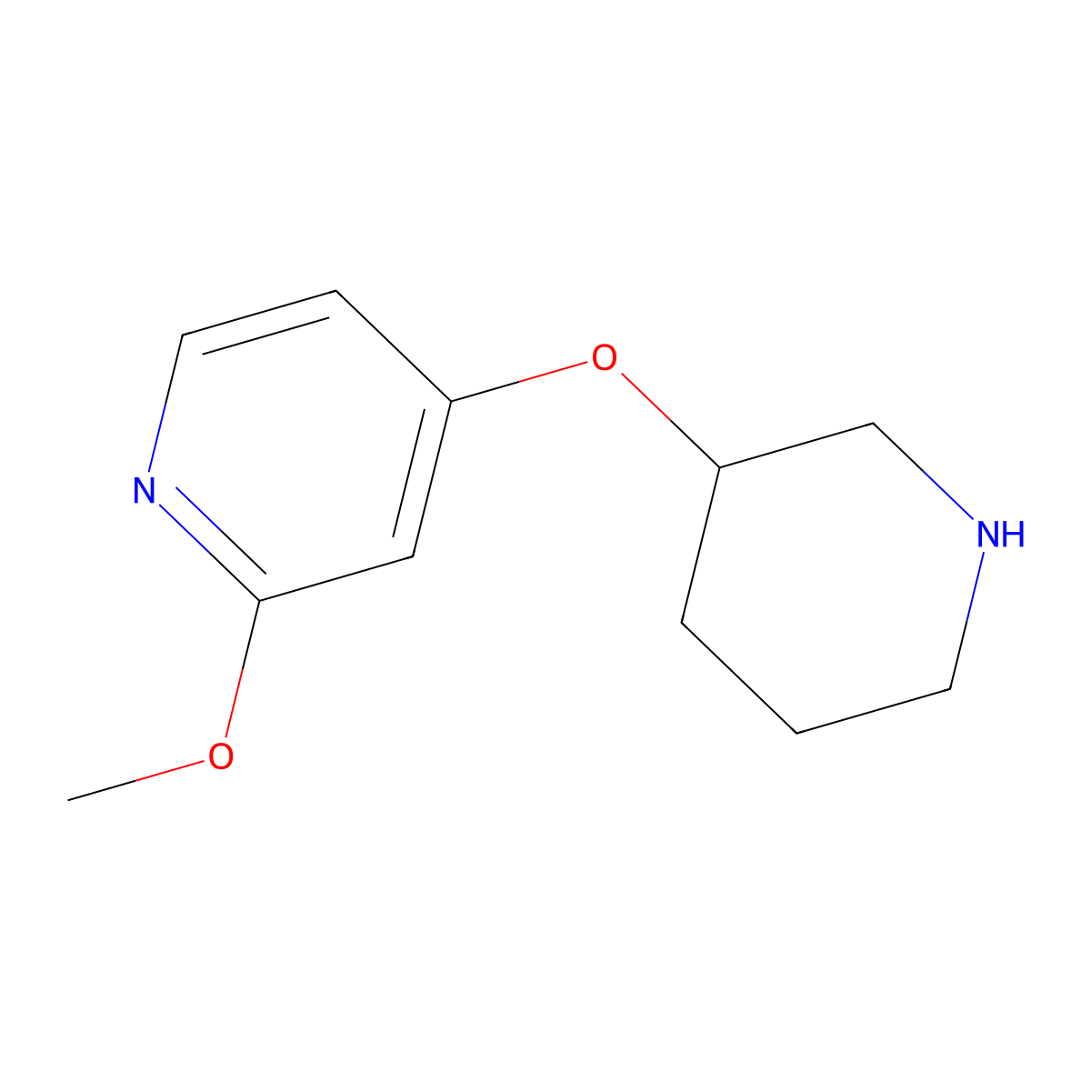 2-Methoxy-4-(piperidin-3-yloxy)pyridine molecular structure, CAS 1551119-02-8