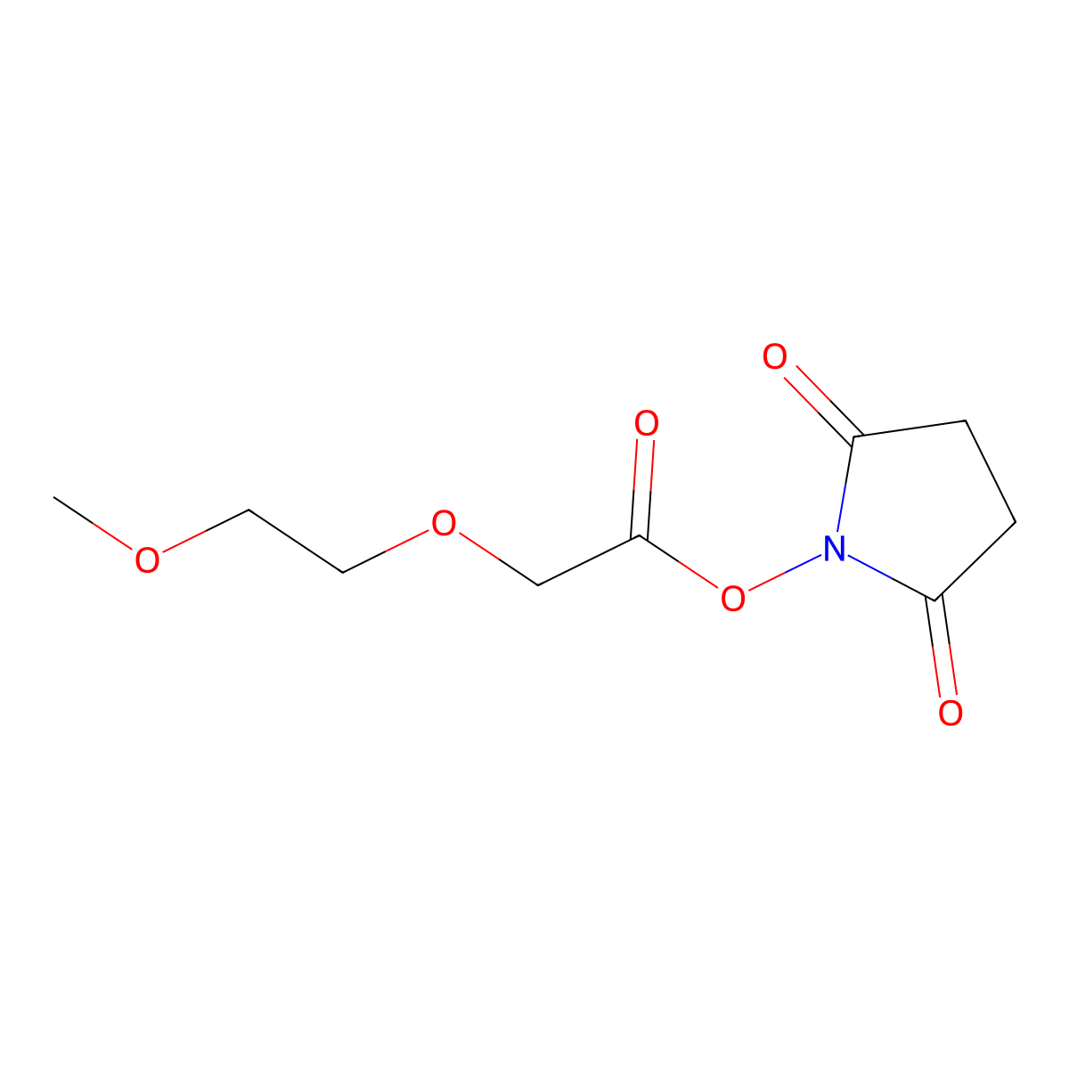 2,5-Dioxopyrrolidin-1-yl 2-(2-methoxyethoxy)acetate molecular structure, CAS 155112-79-1