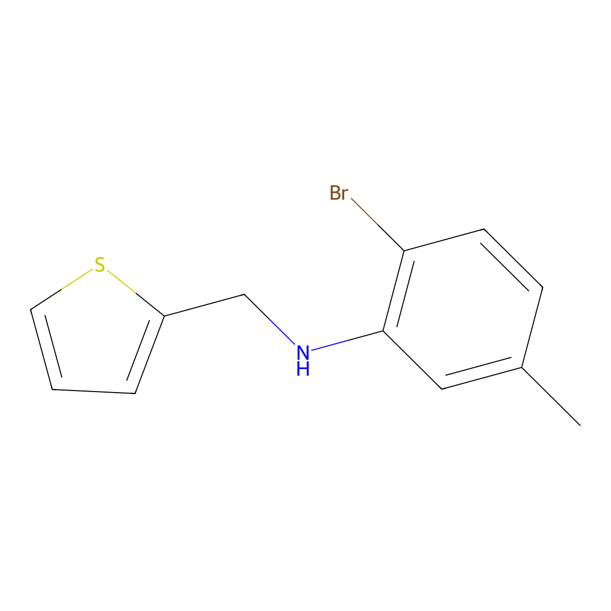 2-bromo-5-methyl-N-[(thiophen-2-yl)methyl]aniline molecular structure, CAS 1551126-41-0