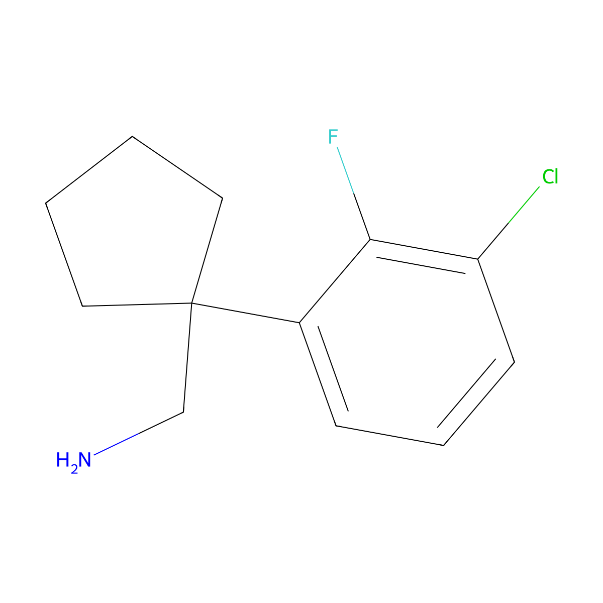 1-(3-Chloro-2-fluorophenyl)cyclopentanemethanamine molecular structure, CAS 1551126-43-2