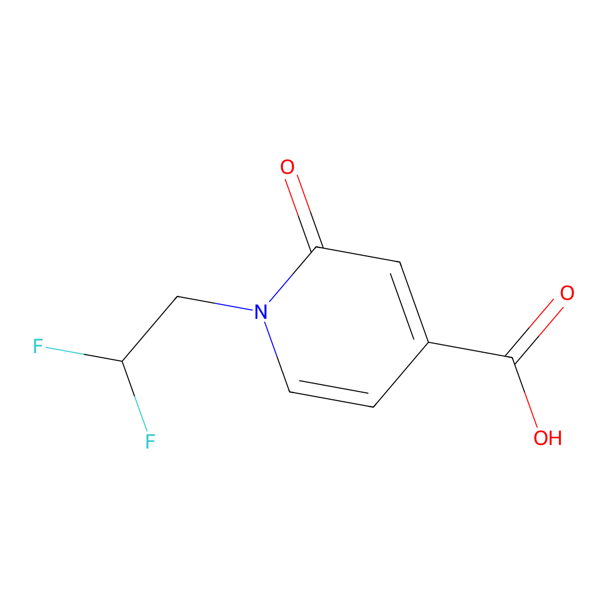 1-(2,2-Difluoroethyl)-2-oxo-1,2-dihydropyridine-4-carboxylic acid molecular structure, CAS 1551135-48-8