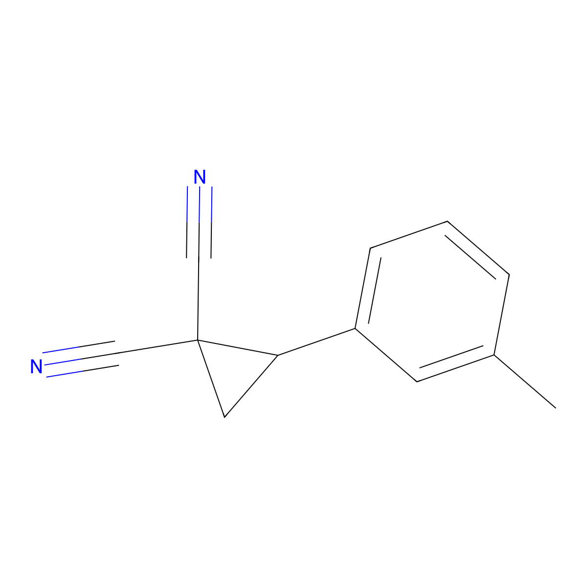 2-(m-Tolyl)cyclopropane-1,1-dicarbonitrile molecular structure, CAS 1551163-10-0