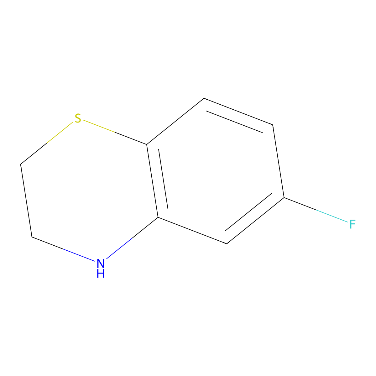 6-Fluoro-3,4-dihydro-2H-1,4-benzothiazine molecular structure, CAS 1551174-98-1