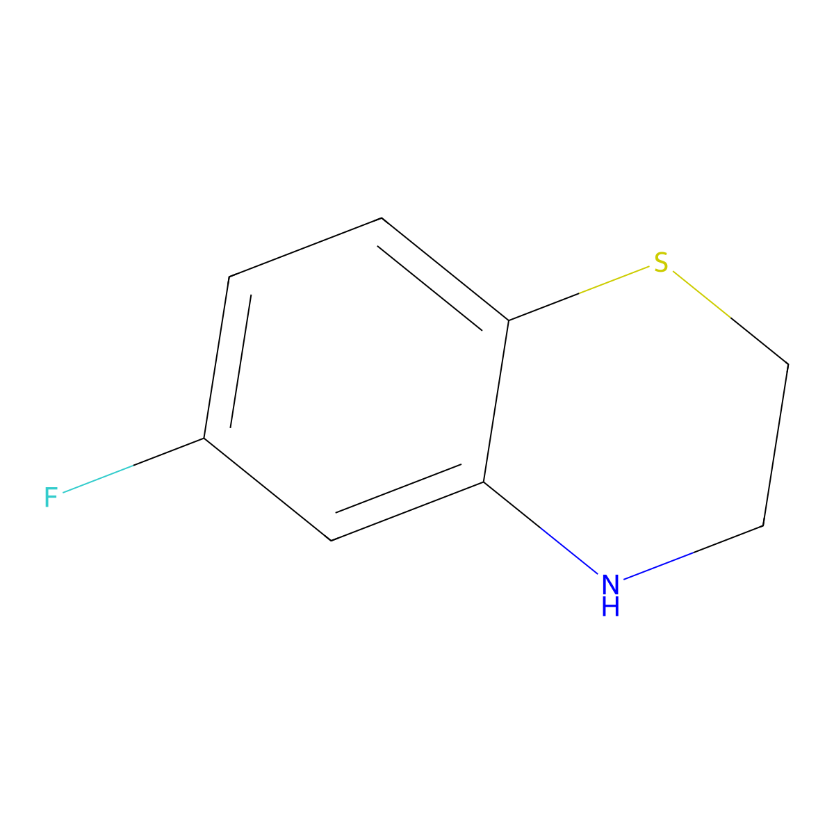 6-Fluoro-3,4-dihydro-2H-1,4-benzothiazine molecular structure, CAS 1551174-98-1