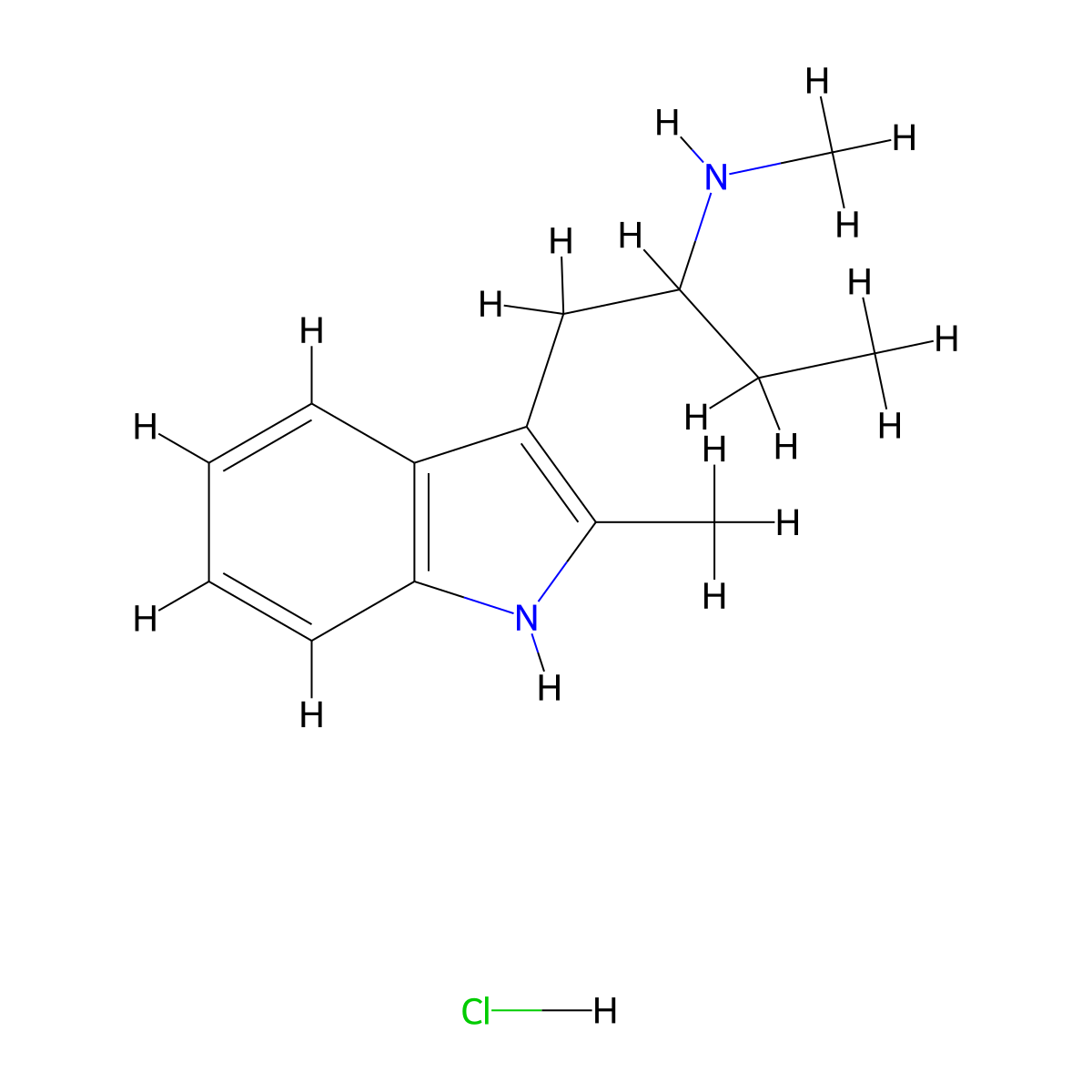 methyl[1-(2-methyl-1H-indol-3-yl)butan-2-yl]amine hydrochloride molecular structure, CAS 1551175-19-9