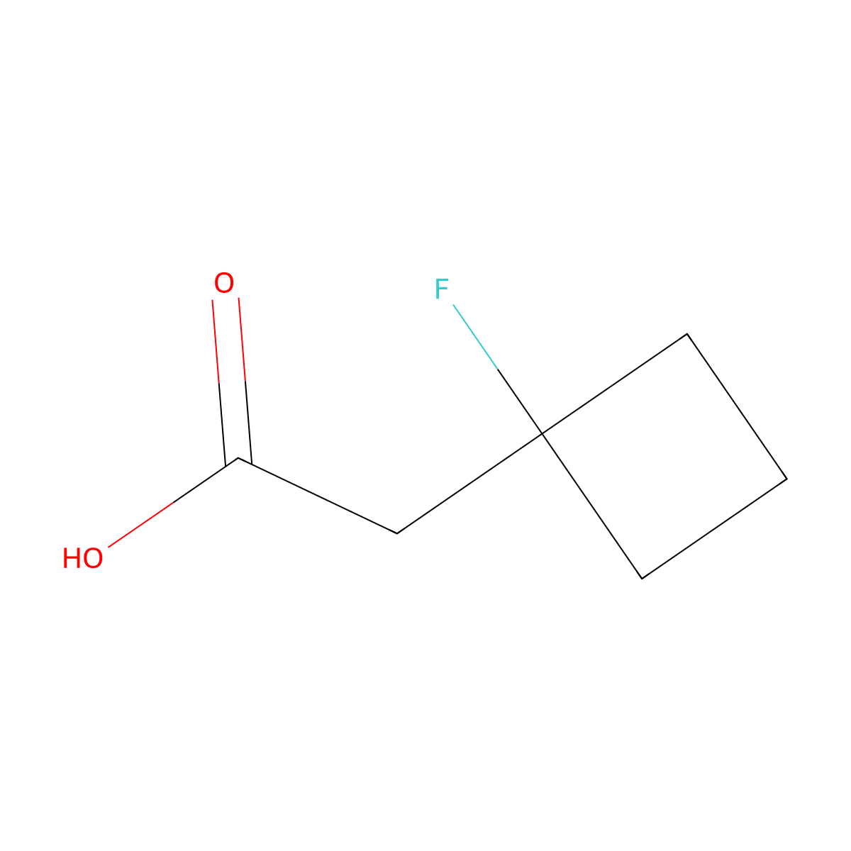 2-(1-Fluorocyclobutyl)acetic acid molecular structure, CAS 1551176-33-0