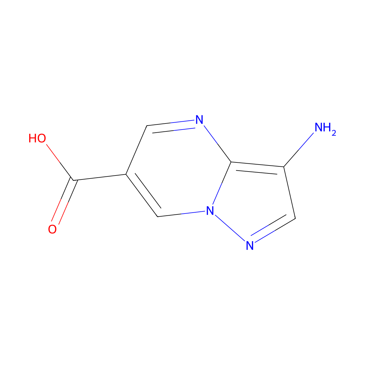 3-Aminopyrazolo[1,5-a]pyrimidine-6-carboxylic acid molecular structure, CAS 1551176-53-4