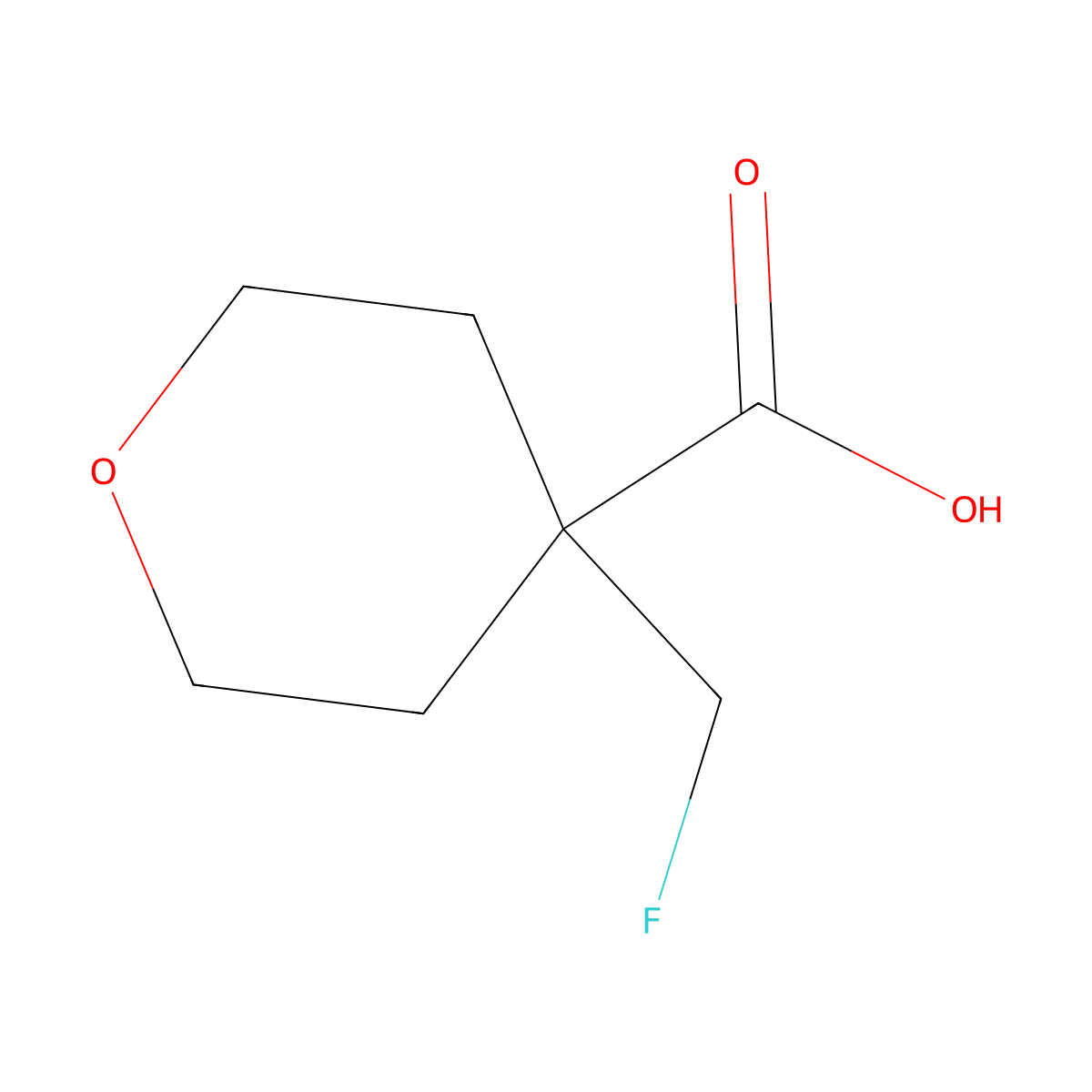 4-(Fluoromethyl)oxane-4-carboxylic acid molecular structure, CAS 1551177-72-0