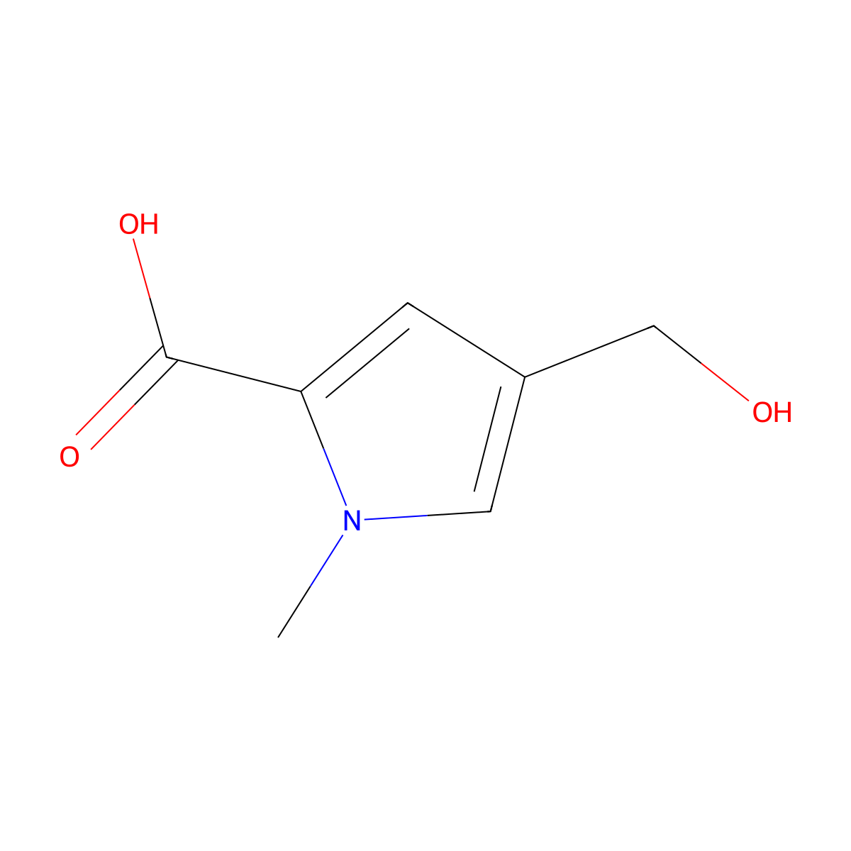 4-(Hydroxymethyl)-1-methyl-1H-pyrrole-2-carboxylicacid molecular structure, CAS 1551179-40-8