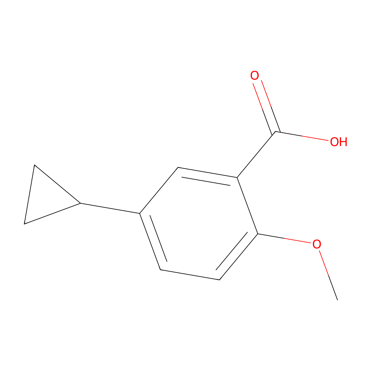 5-Cyclopropyl-2-methoxybenzoic acid molecular structure, CAS 1551181-02-2