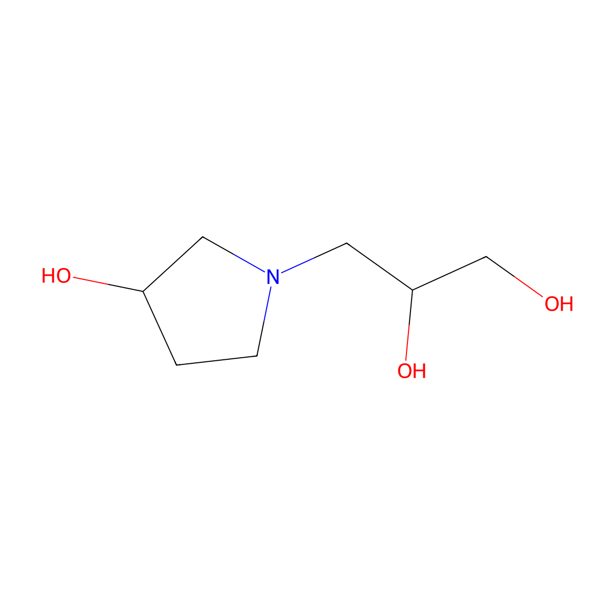 3-(3-Hydroxypyrrolidin-1-yl)propane-1,2-diol molecular structure, CAS 1551198-57-2