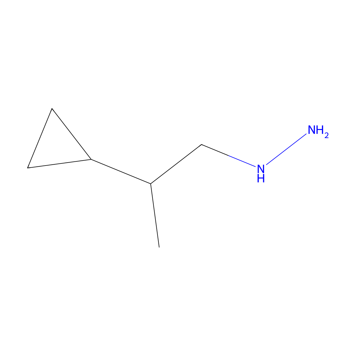 (2-Cyclopropylpropyl)hydrazine molecular structure, CAS 1551230-74-0