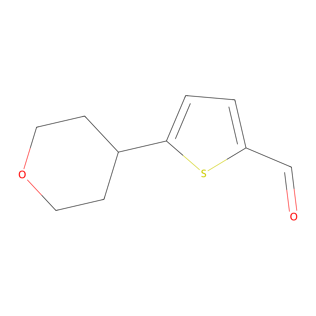 5-(Oxan-4-yl)thiophene-2-carbaldehyde molecular structure, CAS 1551240-30-2