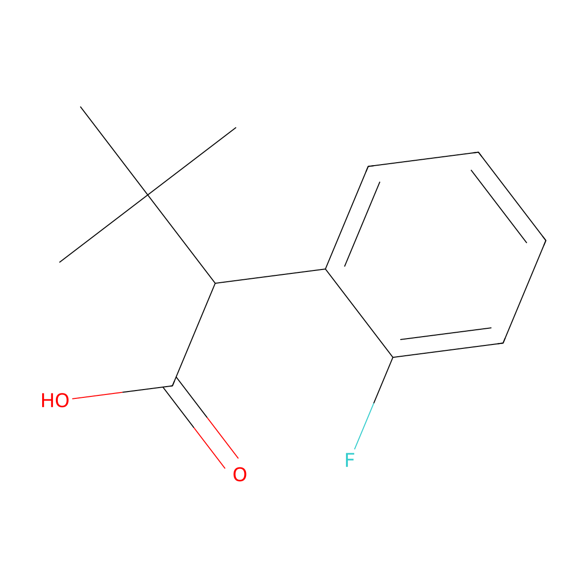 2-(2-Fluorophenyl)-3,3-dimethylbutanoic acid molecular structure, CAS 1551243-06-1