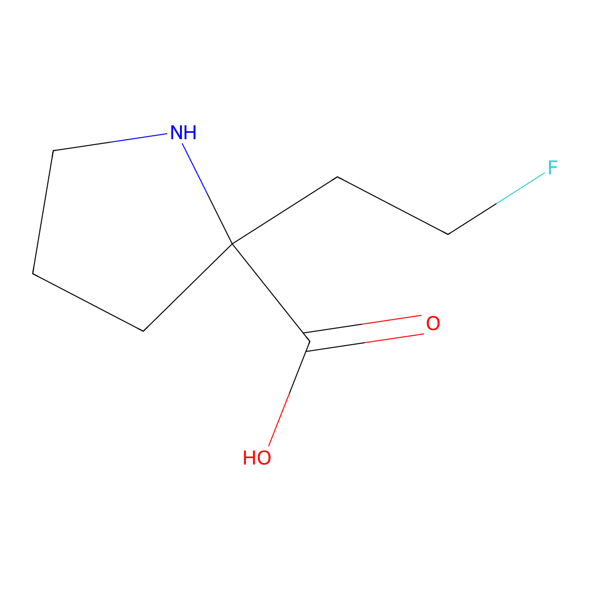 2-(2-Fluoroethyl)pyrrolidine-2-carboxylic acid molecular structure, CAS 1551289-40-7