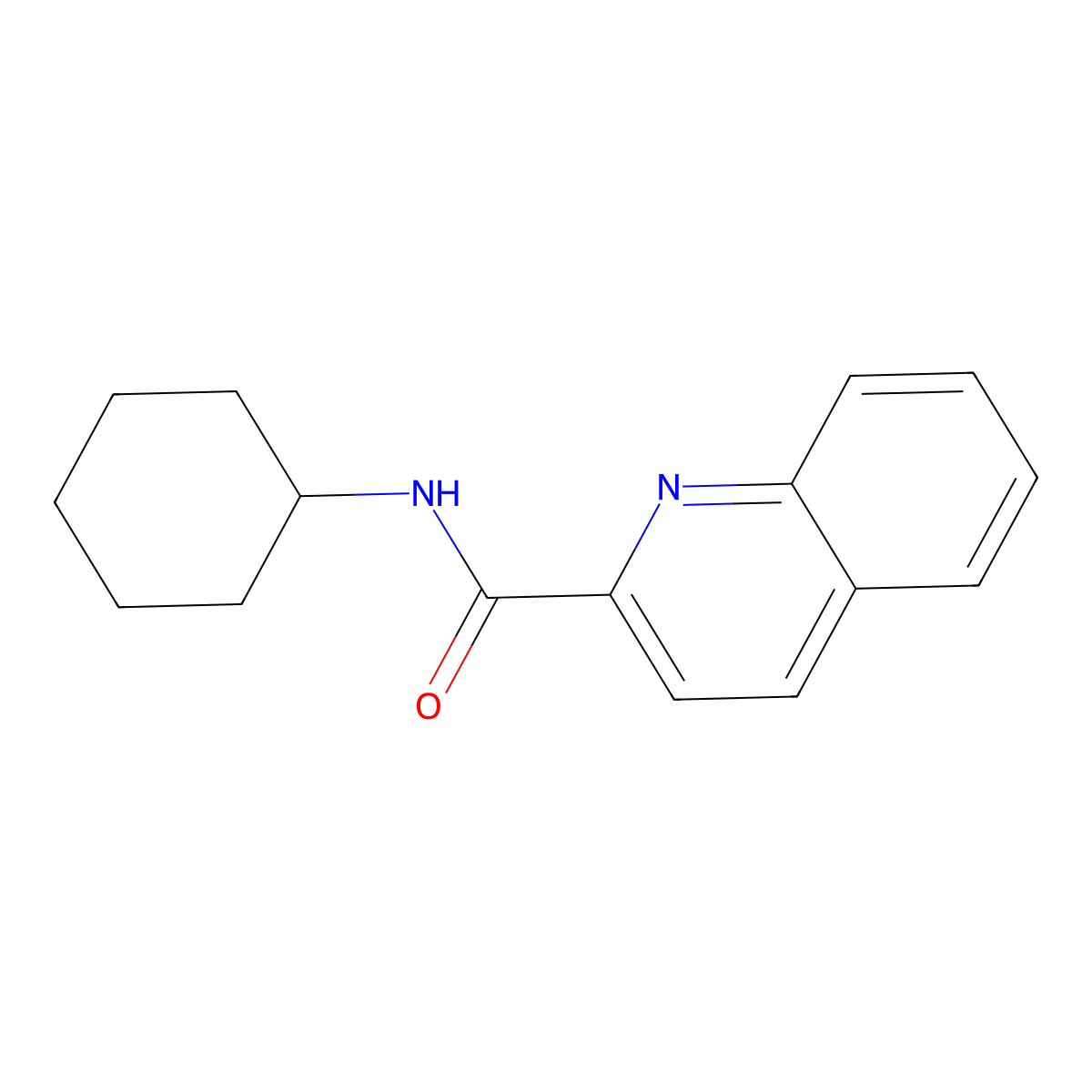 N-cyclohexylquinoline-2-carboxamide molecular structure, CAS 155129-11-6