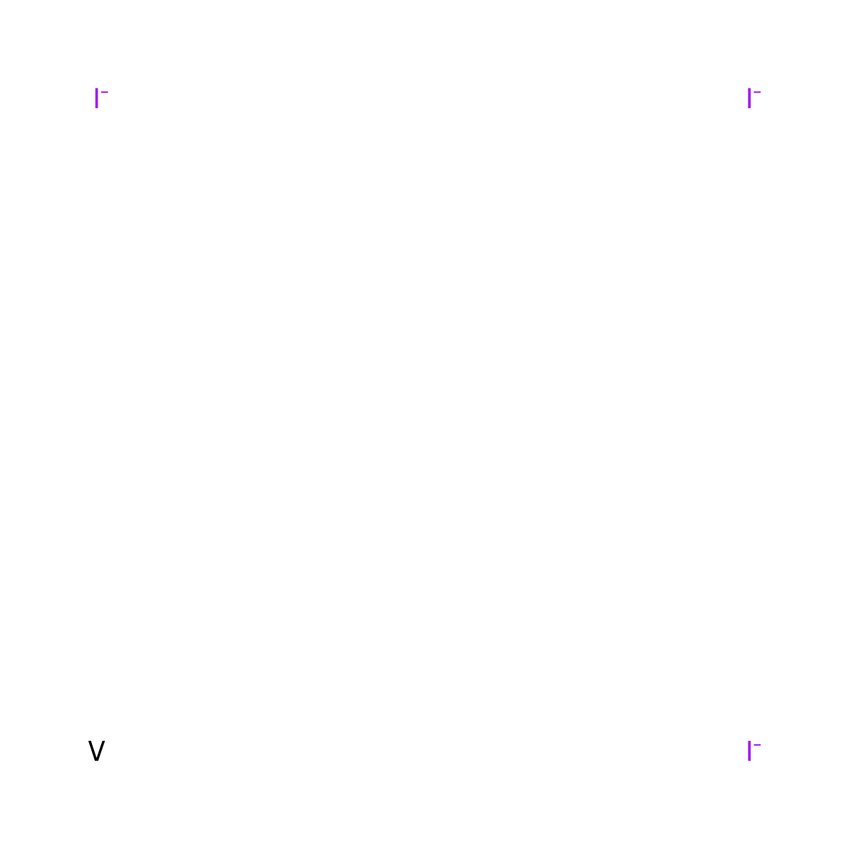 vanadium(III) iodide molecular structure, CAS 15513-94-7