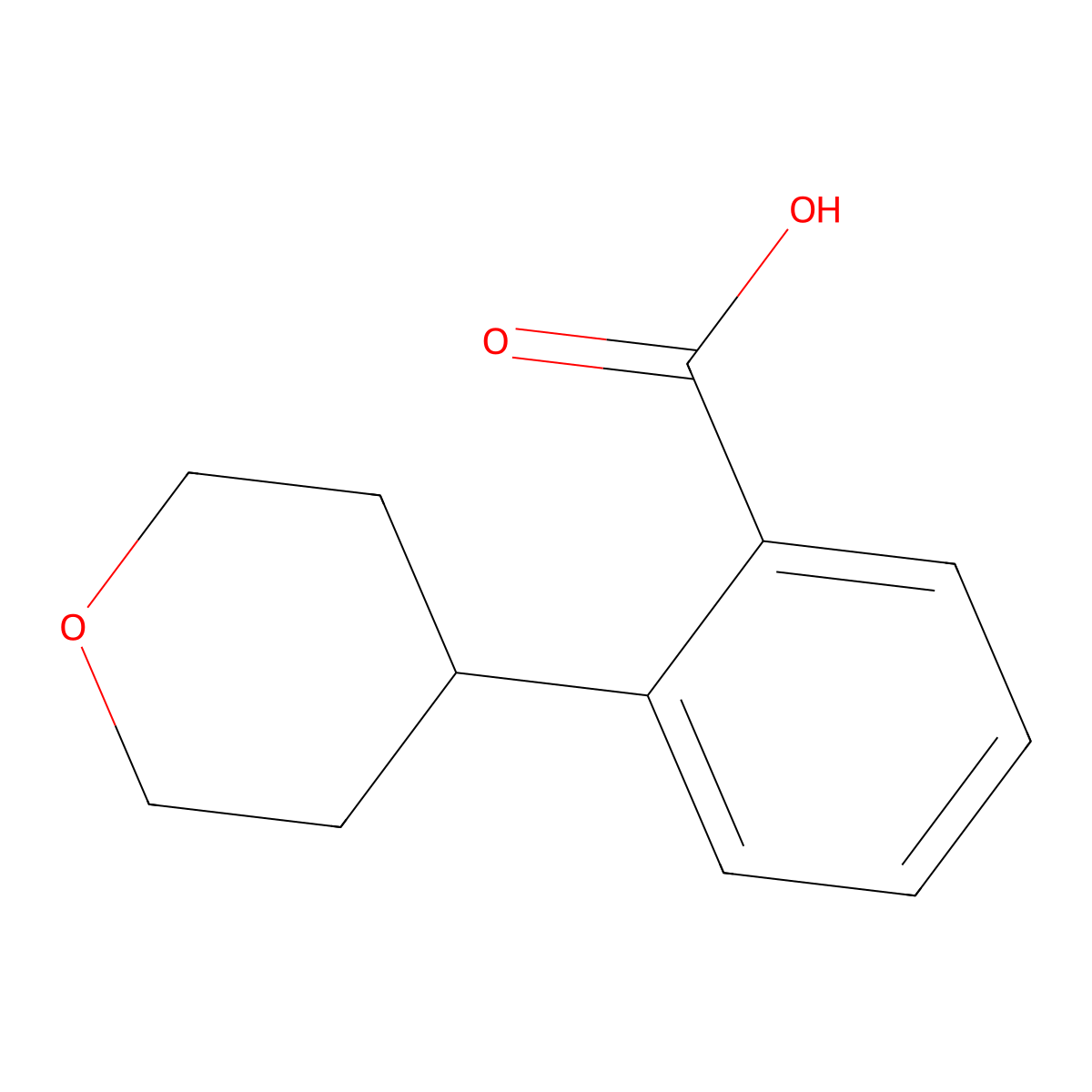 2-(Tetrahydro-2H-pyran-4-yl)benzoic acid molecular structure, CAS 1551302-35-2