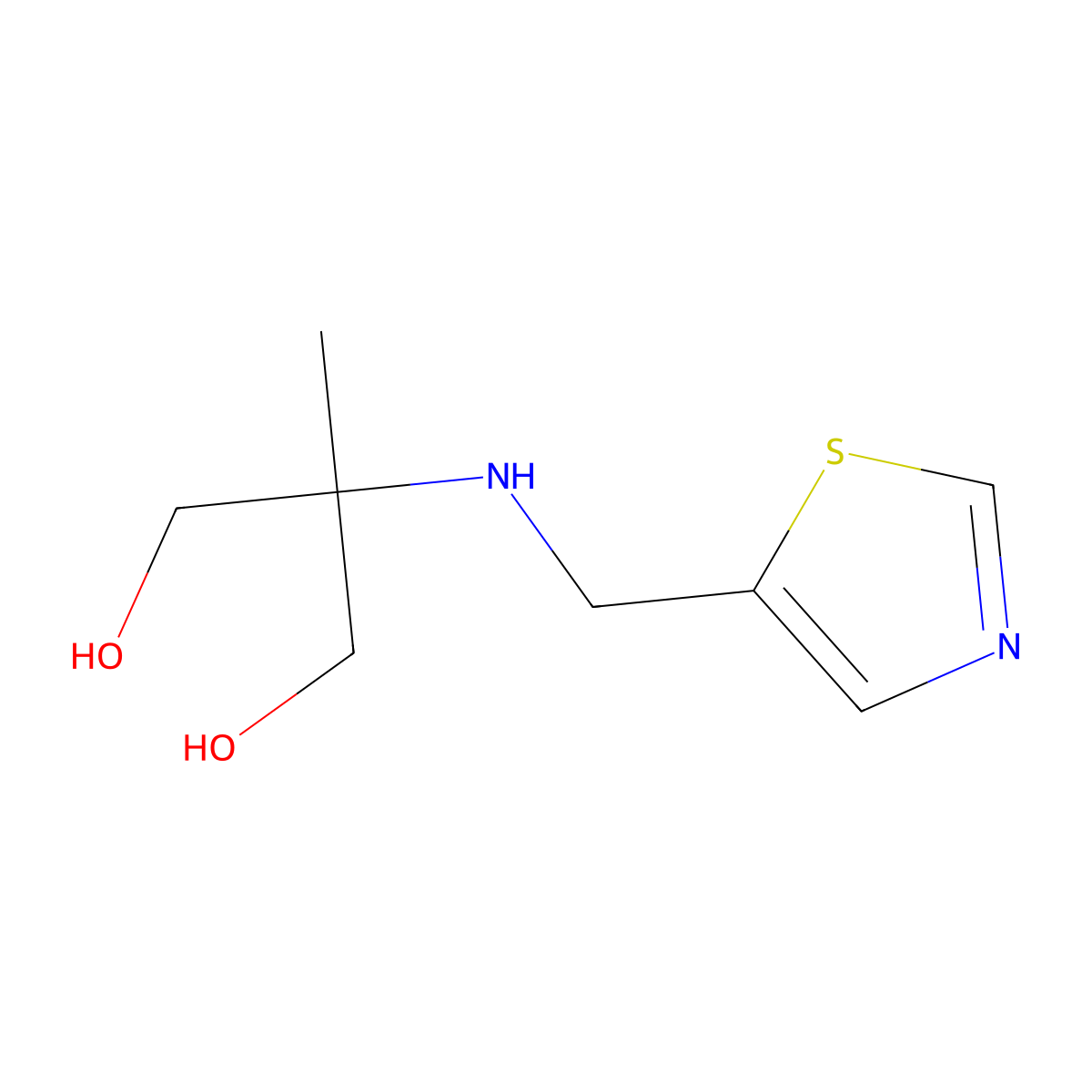 2-Methyl-2-{[(1,3-thiazol-5-yl)methyl]amino}propane-1,3-diol molecular structure, CAS 1551313-02-0