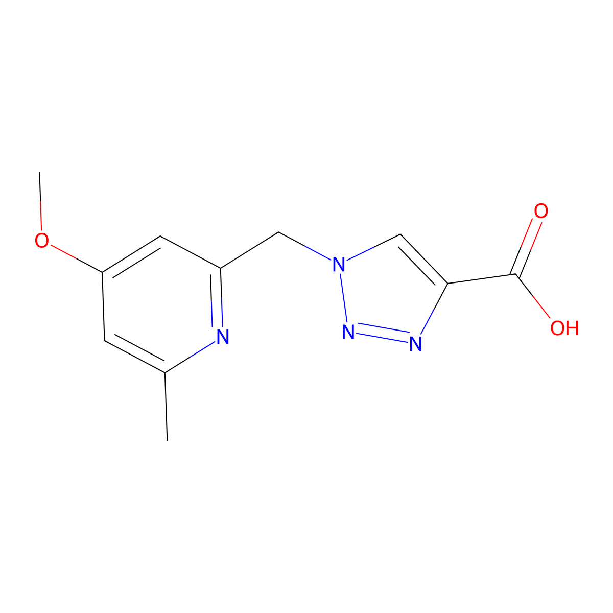 1-[(4-methoxy-6-methylpyridin-2-yl)methyl]-1H-1,2,3-triazole-4-carboxylic acid molecular structure, CAS 1551328-26-7