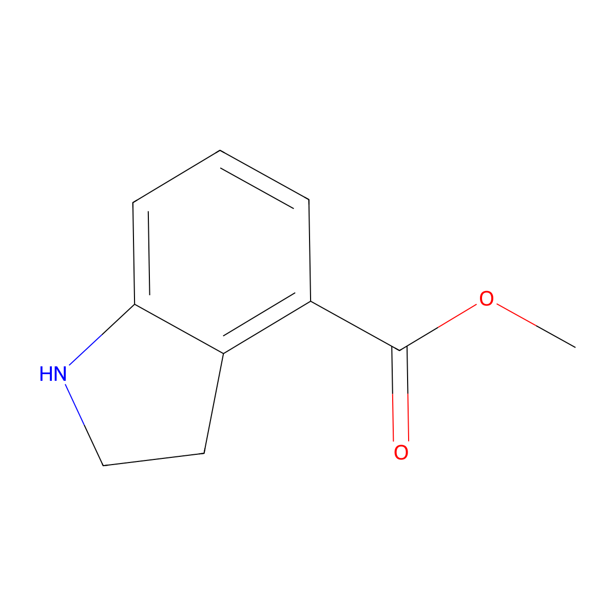 Methyl 2,3-dihydro-1H-indole-4-carboxylate molecular structure, CAS 155135-61-8