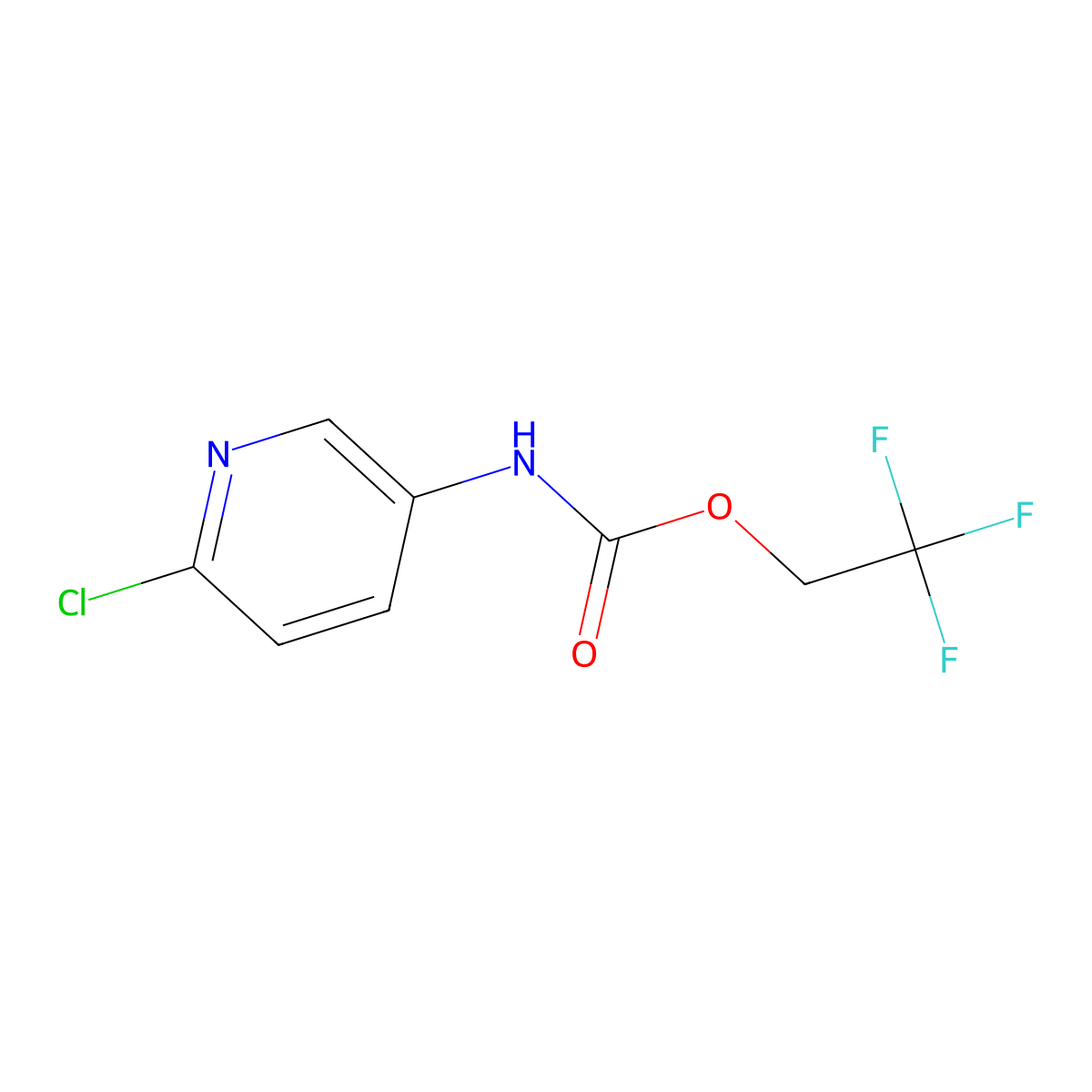 2,2,2-trifluoroethyl N-(6-chloropyridin-3-yl)carbamate molecular structure, CAS 1551362-55-0