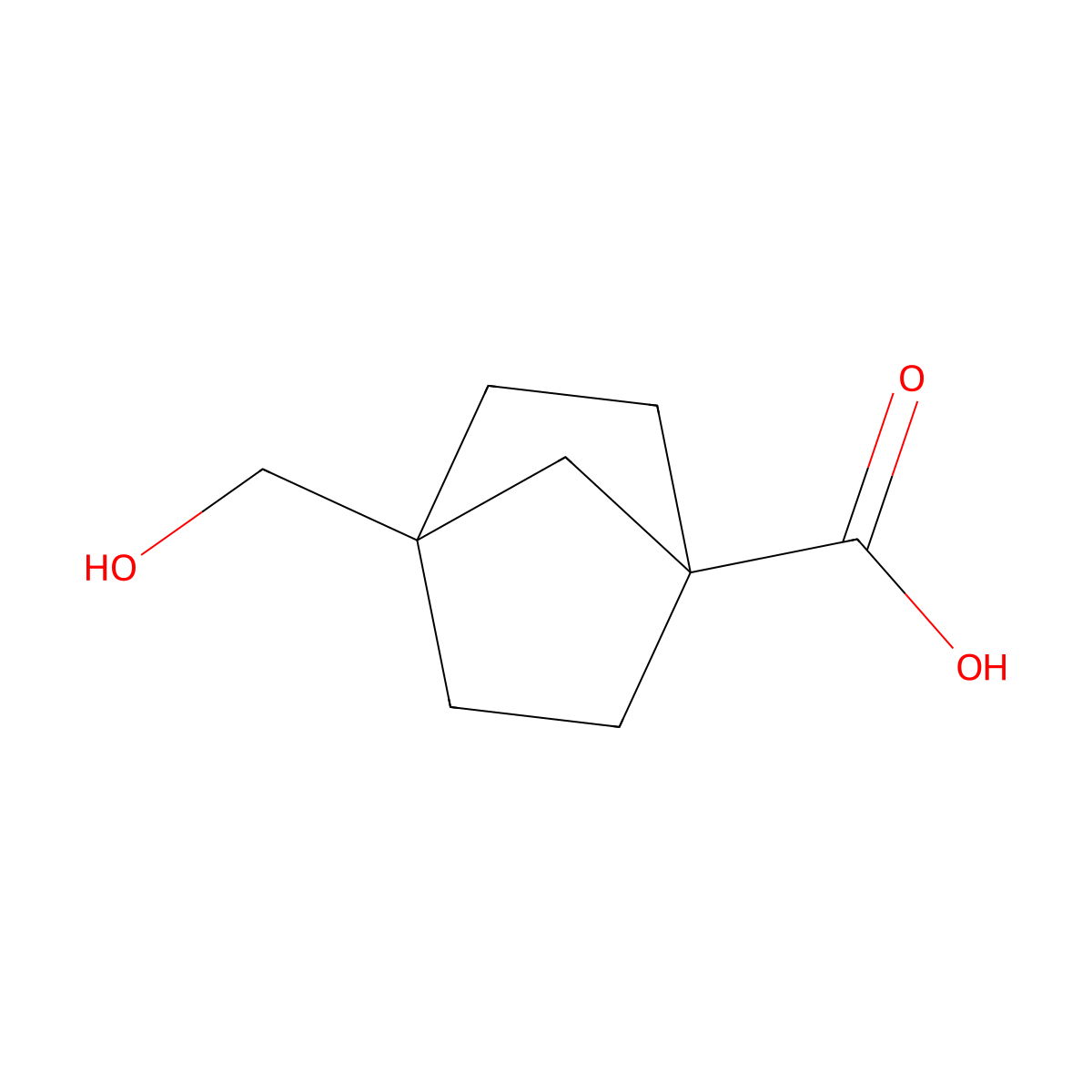 4-(Hydroxymethyl)norbornane-1-carboxylic acid molecular structure, CAS 1551365-19-5