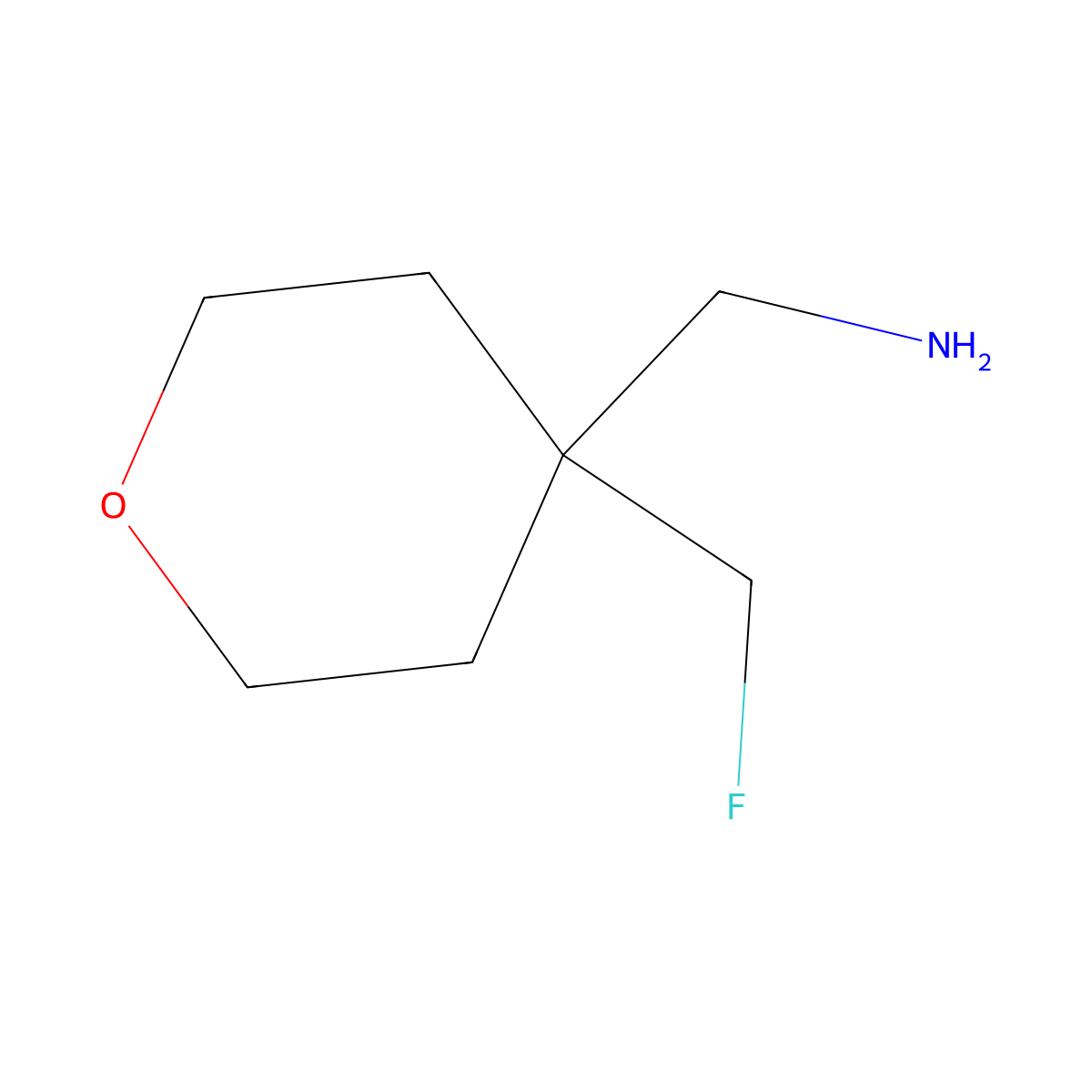 [4-(Fluoromethyl)oxan-4-yl]methanamine molecular structure, CAS 1551366-31-4