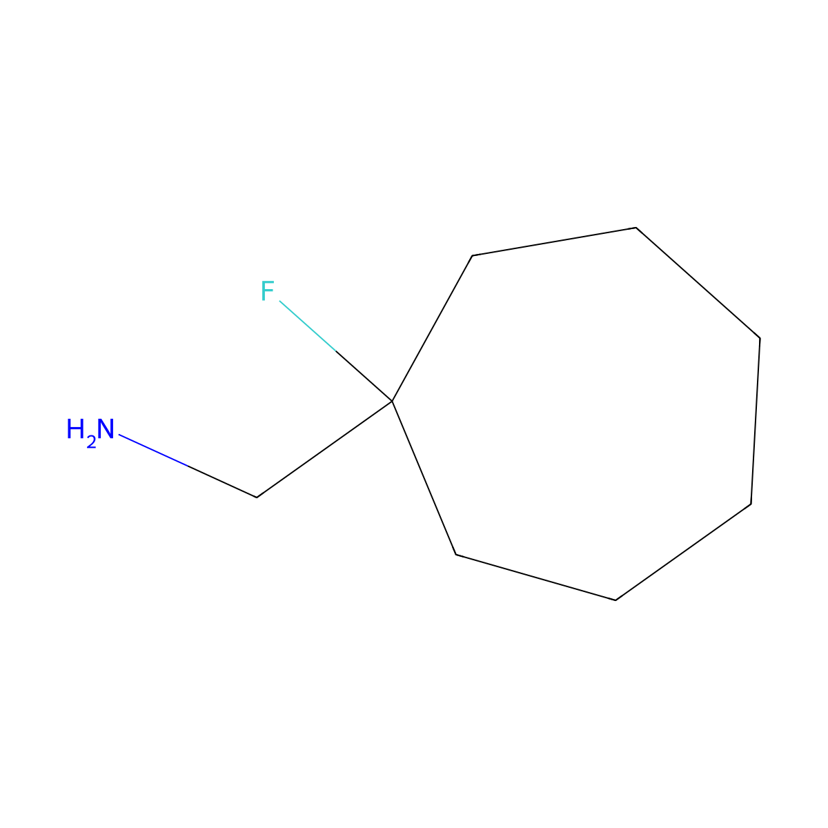 1-(1-Fluorocycloheptyl)methanamine molecular structure, CAS 1551366-67-6