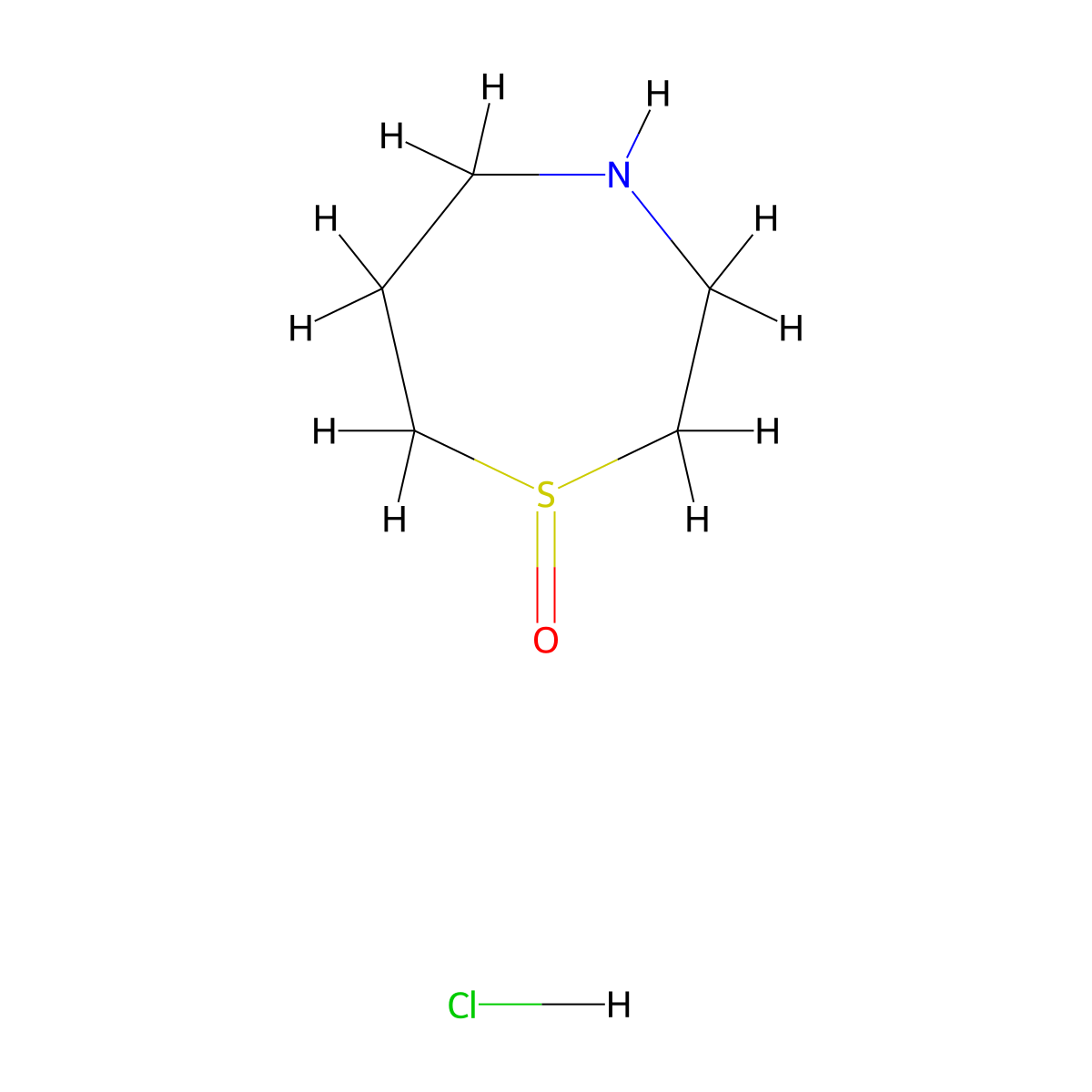 1,4-Thiazepane 1-oxide hydrochloride molecular structure, CAS 1551369-52-8