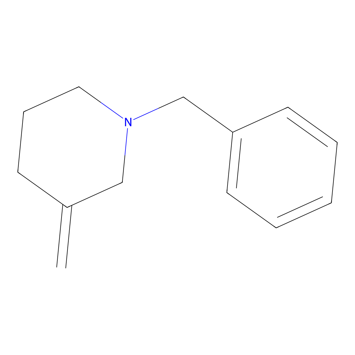 1-Benzyl-3-methylenepiperidine molecular structure, CAS 155137-17-0