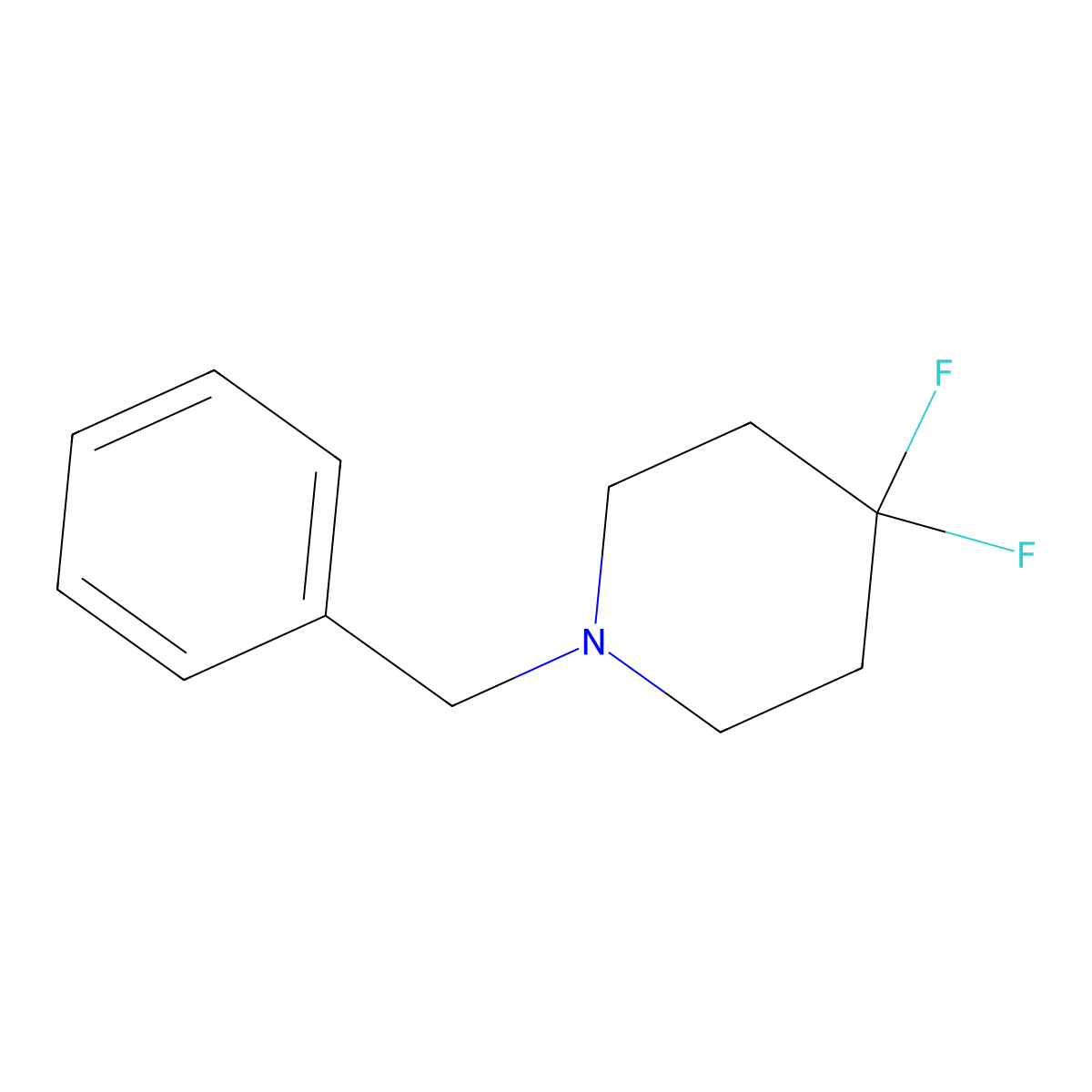 1-Benzyl-4,4-difluoropiperidine molecular structure, CAS 155137-18-1