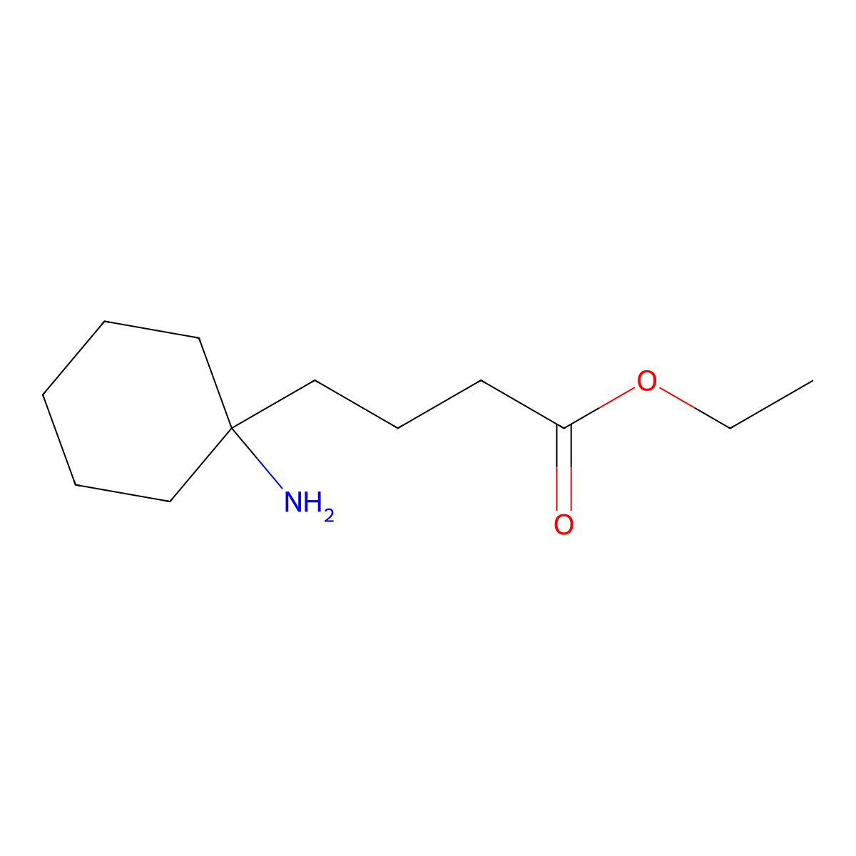 Ethyl 4-(1-aminocyclohexyl)butanoate molecular structure, CAS 155137-19-2
