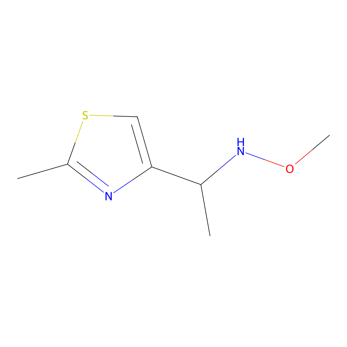 Methoxy(1-(2-methyl-1,3-thiazol-4-yl)ethyl)amine molecular structure, CAS 1551377-41-3