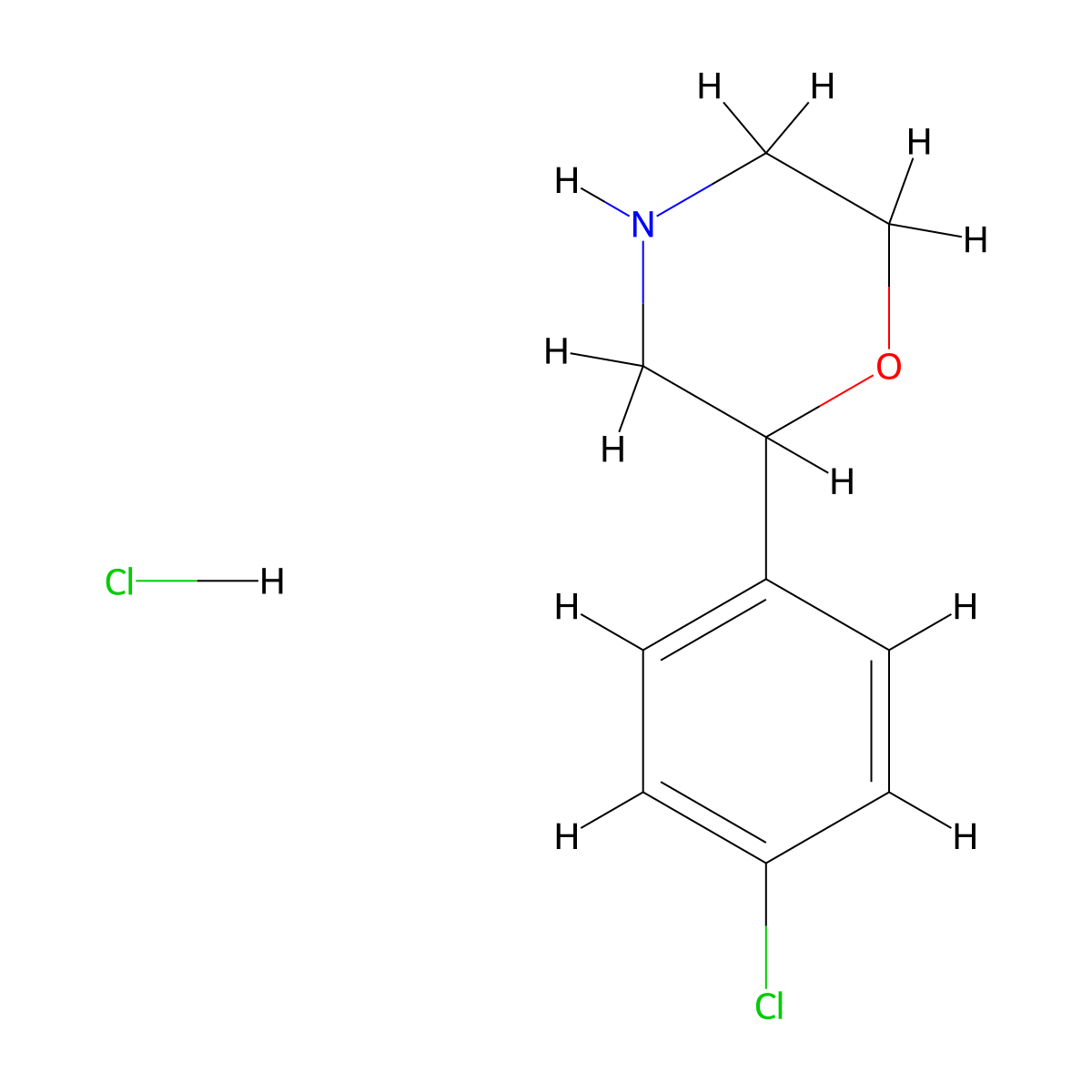 2-(4-Chlorophenyl)morpholine hydrochloride molecular structure, CAS 155138-25-3