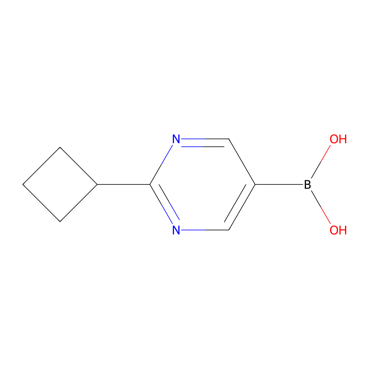 (2-Cyclobutylpyrimidin-5-yl)boronic acid molecular structure, CAS 1551413-91-2
