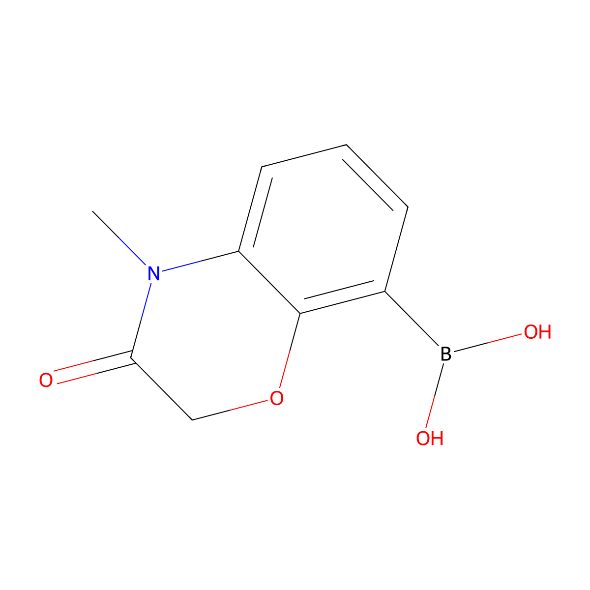 (4-methyl-3-oxo-3,4-dihydro-2H-1,4-benzoxazin-8-yl)boronic acid molecular structure, CAS 1551417-06-1