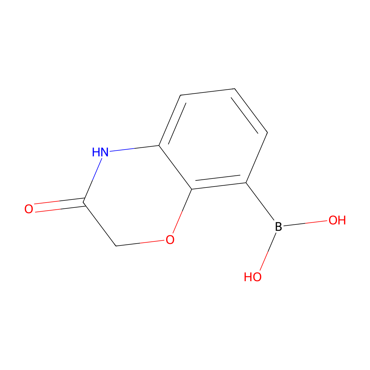 (3-oxo-3,4-dihydro-2H-1,4-benzoxazin-8-yl)boronic acid molecular structure, CAS 1551417-14-1