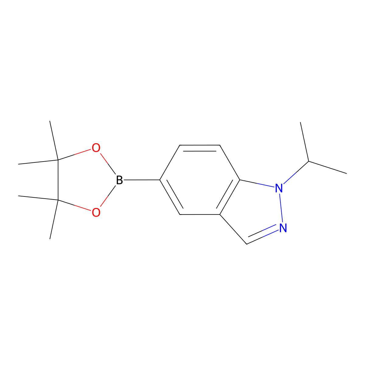 1-(Propan-2-yl)-5-(4,4,5,5-tetramethyl-1,3,2-dioxaborolan-2-yl)-1H-indazole molecular structure, CAS 1551418-16-6