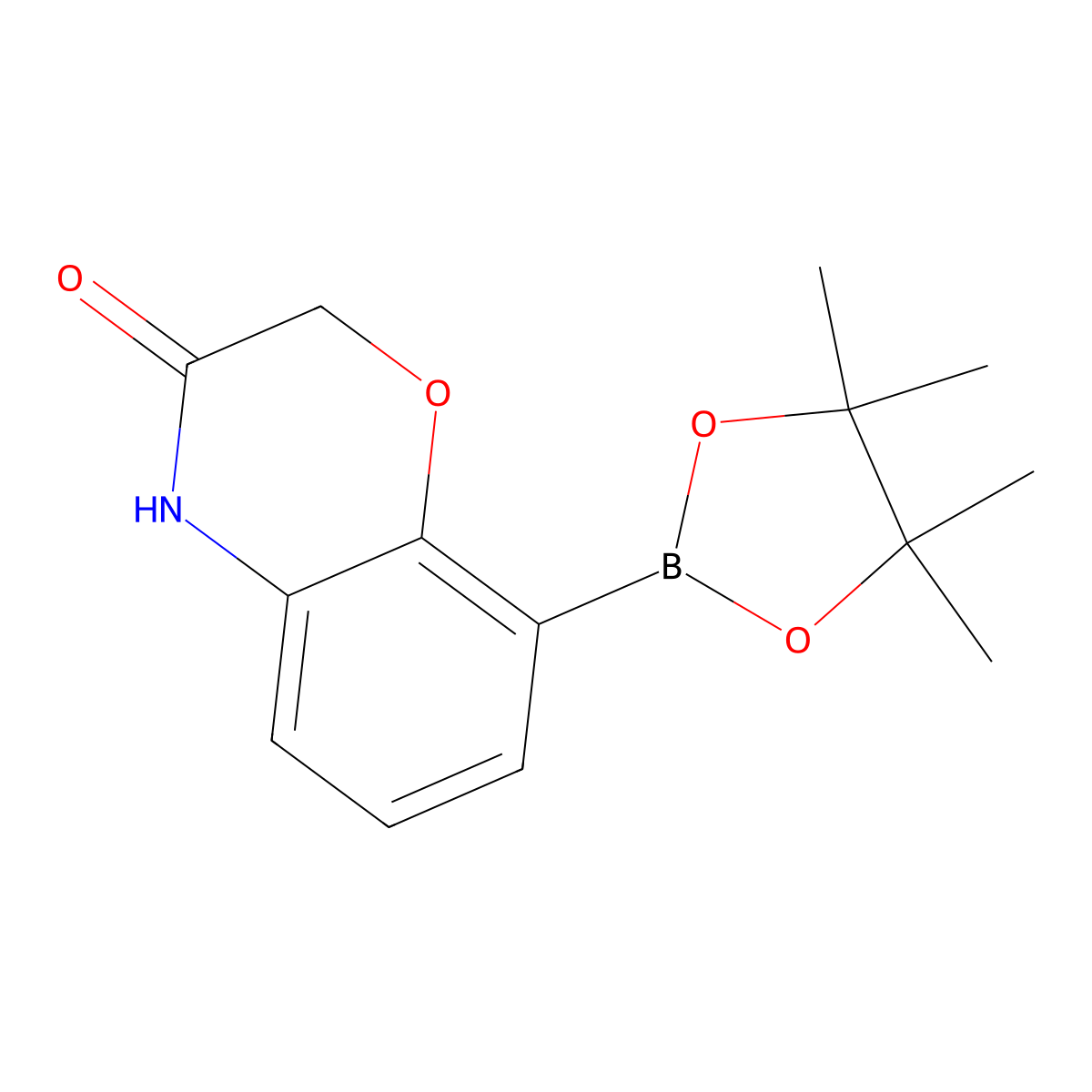 8-(tetramethyl-1,3,2-dioxaborolan-2-yl)-3,4-dihydro-2H-1,4-benzoxazin-3-one molecular structure, CAS 1551418-99-5