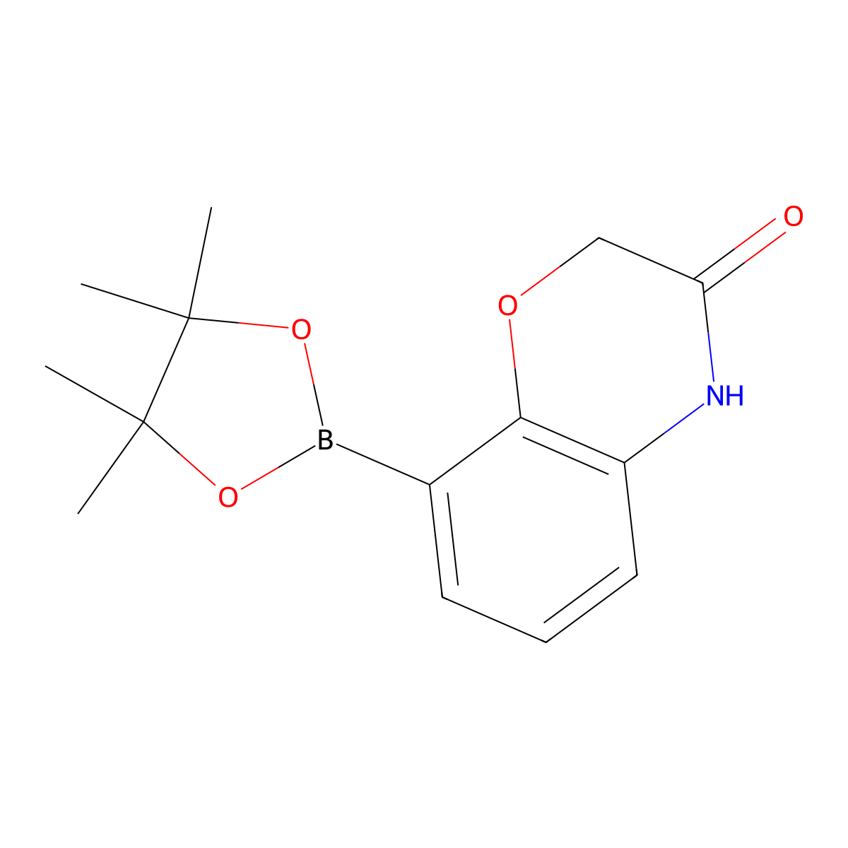 8-(tetramethyl-1,3,2-dioxaborolan-2-yl)-3,4-dihydro-2H-1,4-benzoxazin-3-one molecular structure, CAS 1551418-99-5