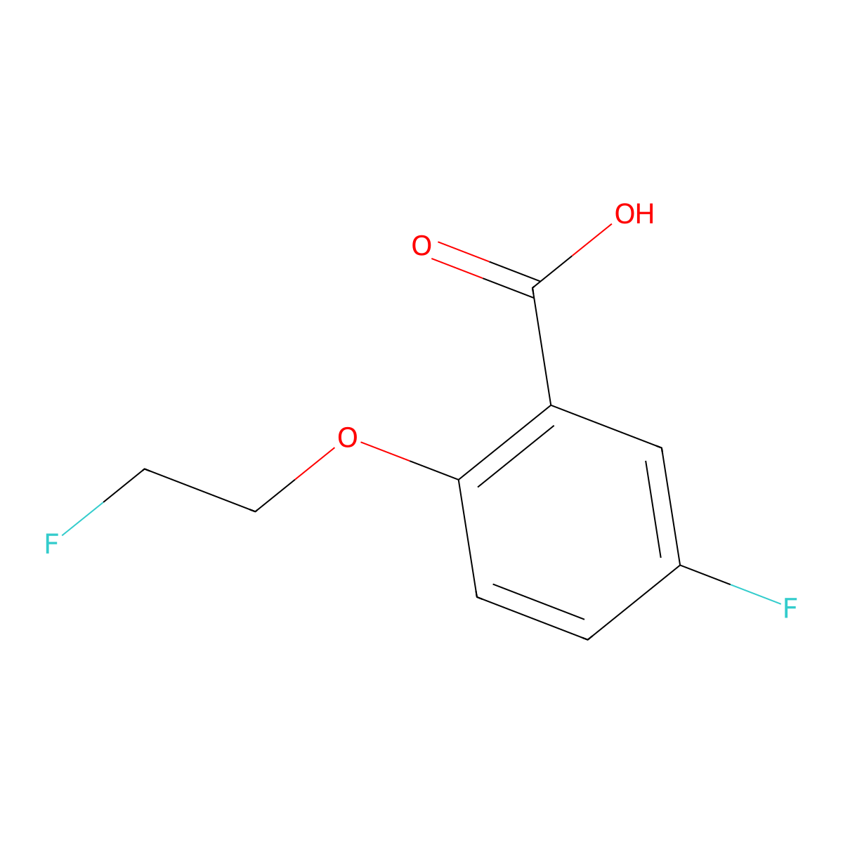 5-Fluoro-2-(2-fluoroethoxy)benzoic acid molecular structure, CAS 1551426-63-1