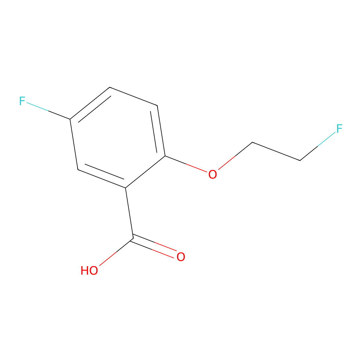 5-Fluoro-2-(2-fluoroethoxy)benzoic acid molecular structure, CAS 1551426-63-1